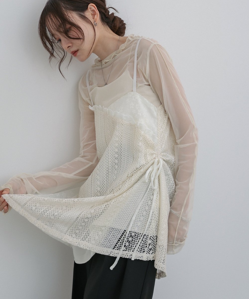 【バブ ブージュルード/Bab Bou Jeloud】のレースドッキングミニキャミワンピース 人気、トレンドファッション・服の通販 founy(ファニー) ファッション Fashion レディースファッション Fashion for Women ワンピース Dresses キャミソールワンピース Camisole Dresses カットソー Cut and Sewn Top シャーリング Shirring, Ruched ジャケット Jacket, Outerwear スマート Smart, Elegant チェック Check, Plaid, Tartan チュニック Tunic, Long Top デニム Denim, Jeans Material なめらか Smooth, Silky Texture フェミニン Feminine, Girly リボン Ribbon, Bow レース Lace, Lace Fabric A/W・秋冬 Autumn/Winter 再入荷 Restock / Back in Stock おすすめ Recommended / Our Picks other-1|ID: prp329100004810532 ipo3291000000034916428