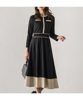 【ビアッジョブルー/Viaggio Blu】のバイカラーニットワンピース 人気、トレンドファッション・服の通販 founy(ファニー) ファッション Fashion レディースファッション Fashion for Women ワンピース Dresses ニットワンピース Knit Dresses エレガント 上品 Elegant 秋 Autumn ストレッチ Stretch, Stretchy Fabric フィット Fit, Slim Fit フレア Flare, Flared フロント Front, Front Design ヘムライン Hemline, Bottom Cut ポケット Pocket, Pocket Detail メタル Metal, Metal Parts A/W・秋冬 Autumn/Winter 2025年 2025 2025-2026秋冬・A/W Autumn/Winter 2025–26 AW25–26 |ID:prp329100004810558