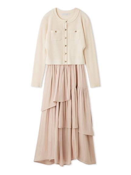 【セルフォード/CELFORD】のアシメヘムドレス トリムリブカーデ インテリア・キッズ・メンズ・レディースファッション・服の通販 founy(ファニー) 　ファッション　Fashion　レディースファッション　Fashion for Women　ワンピース　Dresses　フォーマル・パーティードレス・結婚式用ドレス　Elegant & Casual Dresses　ウェーブ　Wavy Pattern　ギャザー　Gathered, Ruffled　コンパクト　Compact, Small Size　ジャケット　Jacket, Outerwear　ストレート　Straight, Straight Cut　スニーカー　Sneakers, Trainers　スマート　Smart, Elegant　ティアード　Tiered, Tiered Style　フィット　Fit, Slim Fit　ミックス　Mix, Mixed Style　リブニット　Rib Knit, Ribbed Knit　おすすめ　Recommended / Our Picks　PBEG[036]|ID: prp329100004810567 ipo3291000000034916701