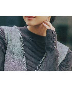 【ナチュラル ビューティー ベーシック/NATURAL BEAUTY BASIC】のハートボタンカフスニット 人気、トレンドファッション・服の通販 founy(ファニー) ファッション Fashion レディースファッション Fashion for Women トップス・カットソー Cut & Sew Tops ニット Knit Tops & Sweaters おすすめ Recommended / Our Picks インナー Innerwear コンパクト Compact, Small Size シンプル Simple, Minimal メタル Metal, Metal Parts モックネック Mock Neck, Short Turtleneck |ID:prp329100004810585