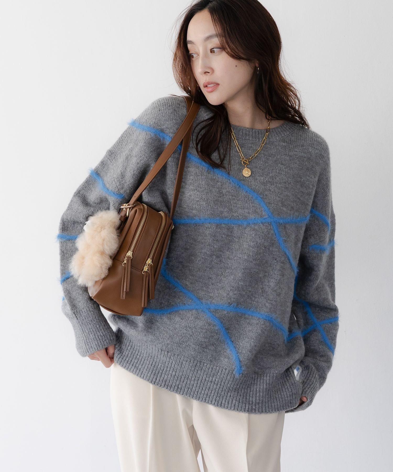 【エルーラ/Elura】のシャギーラインニット/621800 インテリア・キッズ・メンズ・レディースファッション・服の通販 founy(ファニー) ファッション Fashion レディースファッション Fashion for Women トップス・カットソー Cut & Sew Tops ニット Knit Tops & Sweaters アクリル Acrylic Material カーゴパンツ Cargo Pants, Utility Pants デニム Denim, Jeans Material プリーツ Pleats, Pleated グレー15|ID: prp329100004810588 ipo3291000000034916894