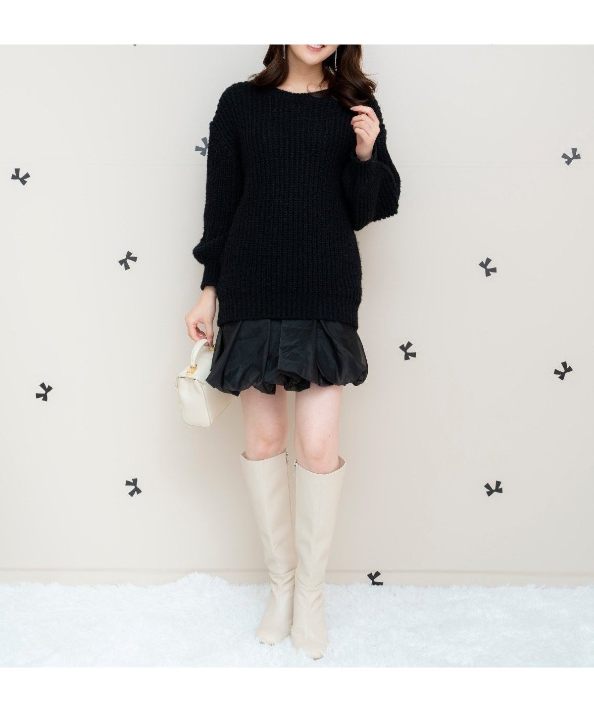 【ウィルセレクション/WILLSELECTION】のニットプルオーバー*バルーンスカートセット インテリア・キッズ・メンズ・レディースファッション・服の通販 founy(ファニー) ファッション Fashion レディースファッション Fashion for Women スカート Skirts シアー Sheer, See-Through バルーン Balloon, Balloon Silhouette フィット Fit, Slim Fit プリーツ Pleats, Pleated リボン Ribbon, Bow ロング Long, Long-Length ブラック|ID: prp329100004810611 ipo3291000000034917278
