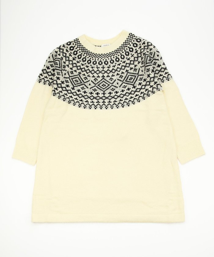【タバサ/TABASA】のノルディックジャガードニットチュニック インテリア・キッズ・メンズ・レディースファッション・服の通販 founy(ファニー) https://founy.com/ ファッション Fashion レディースファッション Fashion for Women トップス・カットソー Cut & Sew Tops ニット Knit Tops & Sweaters ストレッチ Stretch, Stretchy Fabric チュニック Tunic, Long Top ラウンド Round, Round Neck 冬 Winter / This Winter |ID: prp329100004810619 ipo3291000000034917463