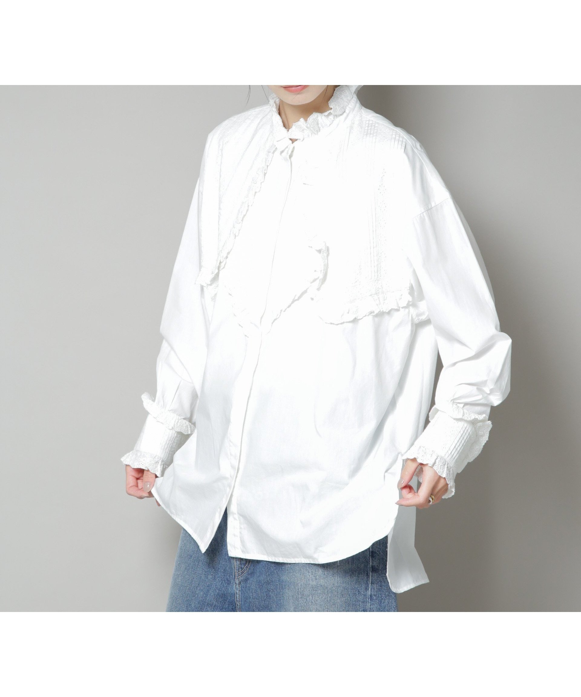 【ナノ ユニバース/nano universe】のSara mallika/COTTON PINTUCK LACE BLOUSE インテリア・キッズ・メンズ・レディースファッション・服の通販 founy(ファニー) ファッション Fashion レディースファッション Fashion for Women ウォッシャブル Machine Washable クラシカル Classical, Vintage-Inspired スタンド Stand Collar, Upright Stand スリット Slit, Slit Detail チュニック Tunic, Long Top パッチ Patch, Appliqué フリル Frill, Ruffle フレア Flare, Flared ボックス Boxy, Box Shape ミックス Mix, Mixed Style リラックス Relax, Relaxed Fit レース Lace, Lace Fabric おすすめ Recommended / Our Picks 2025年 2025 2025-2026秋冬・A/W Autumn/Winter 2025–26 AW25–26 ホワイト|ID: prp329100004810630 ipo3291000000034917578