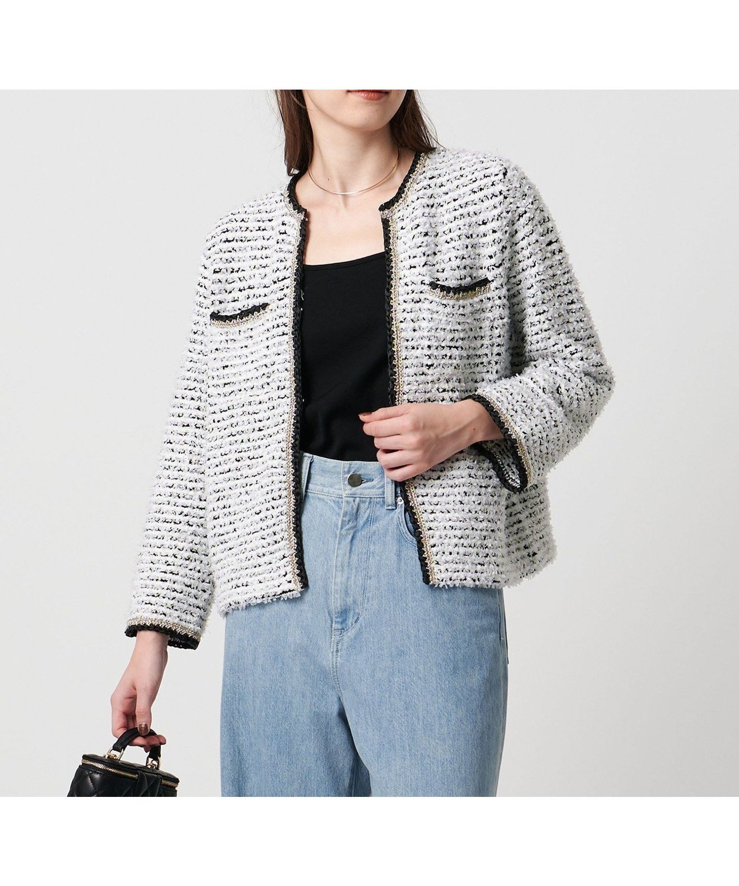 【ユナイテッドアローズ/UNITED ARROWS】のツイードライク ニットカーディガン 人気、トレンドファッション・服の通販 founy(ファニー) ファッション Fashion レディースファッション Fashion for Women トップス・カットソー Cut & Sew Tops ニット Knit Tops & Sweaters カーディガン・羽織り Layered Style Cardigans おすすめ Recommended / Our Picks かぎ針 Crochet カーディガン Cardigan, Knitwear デニム Denim, Jeans Material トリミング Trimming, Decorative Edge フリンジ Fringe, Tassel ボトム Bottoms, Lower Wear リラックス Relax, Relaxed Fit エレガント 上品 Elegant other-1|ID: prp329100004810632 ipo3291000000034917584