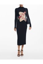 【デシグアル/Desigual】の大きな蘭のロングドレス グレー/ブラック/2000|ID: prp329100004810640 ipo3291000000034917708