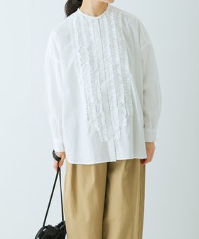 【かぐれ/kagure / URBAN RESEARCH】のコットンフリルワイドシャツ 人気、トレンドファッション・服の通販 founy(ファニー) ファッション Fashion レディースファッション Fashion for Women トップス・カットソー Cut & Sew Tops シャツ・ブラウス・オフィスカジュアル Elegant Blouses & Button-Ups 2026年 2026 おすすめ Recommended / Our Picks ギャザー Gathered, Ruffled ジャケット Jacket, Outerwear フリル Frill, Ruffle ボトム Bottoms, Lower Wear ヨーク Yoke, Yoke Design ワイド Wide, Wide Fit エレガント 上品 Elegant 夏 Summer S/S・春夏 SS, Spring/Summer, Warm Season |ID:prp329100004810646
