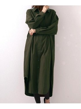 【アミュレット/Amulet】の【Amulet】ロング丈シャツ ワンピース ロング丈シャツ コットン 人気、トレンドファッション・服の通販 founy(ファニー) ファッション Fashion レディースファッション Fashion for Women ワンピース Dresses シャツワンピース / 1枚で着映えコーデ Shirt Dresses フロント Front, Front Design ベーシック Basic, Essential ポケット Pocket, Pocket Detail ロング Long, Long-Length |ID:prp329100004810668