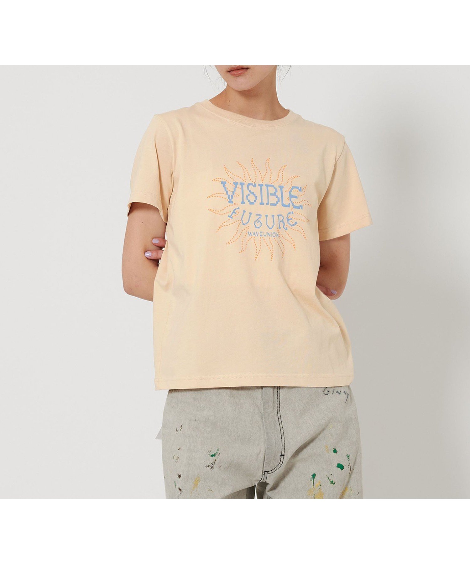 【ユナイテッドアローズ/UNITED ARROWS】の【別注】 WAVE UNION プリント Tシャツ インテリア・キッズ・メンズ・レディースファッション・服の通販 founy(ファニー) 　ファッション　Fashion　レディースファッション　Fashion for Women　トップス・カットソー　Cut & Sew Tops　シャツ・ブラウス・オフィスカジュアル　Elegant Blouses & Button-Ups　ロングTシャツ・Tシャツ　Longline T-Shirts & Tees　インナー　Innerwear　カーディガン　Cardigan, Knitwear　グラフィック　Graphic, Graphic Design　コンパクト　Compact, Small Size　ジャケット　Jacket, Outerwear　スリム　Slim, Slim Fit　定番　Standard, Basic Item　人気　Popular, Best Seller　フィット　Fit, Slim Fit　プリント　Print, Printed Pattern　別注　Limited Edition, Custom Order　モチーフ　Motif, Design Theme　ワイド　Wide, Wide Fit　アウトレット　Outlet / Clearance　おすすめ　Recommended / Our Picks　夏　Summer　BEIGE|ID: prp329100004810823 ipo3291000000034919596