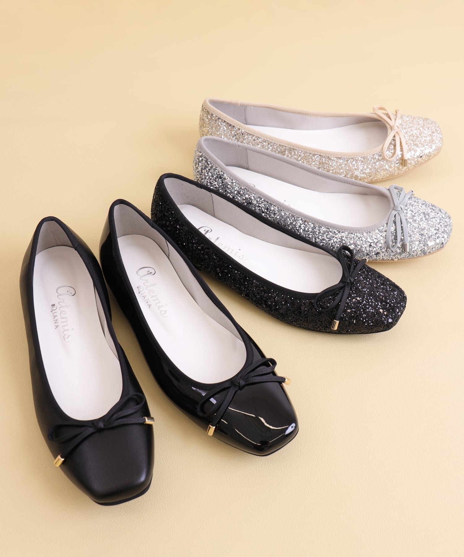 【アルテミス バイ ダイアナ/artemis by DIANA】の【片足100g】超軽量スクエアトゥバレエシューズ 人気、トレンドファッション・服の通販 founy(ファニー) ファッション Fashion レディースファッション Fashion for Women エナメル Patent Leather クッション Cushion, Throw Pillow グリッター Glitter, Sparkle 軽量 Lightweight, Ultra Light シャーリング Shirring, Ruched シューズ Shoes, Footwear ソックス Socks, Hosiery デニム Denim, Jeans Material バレエ Ballet, Ballet Style フィット Fit, Slim Fit フェミニン Feminine, Girly フレンチ French, French Style リボン Ribbon, Bow 再入荷 Restock / Back in Stock おすすめ Recommended / Our Picks other-1|ID: prp329100004810866 ipo3291000000034920000