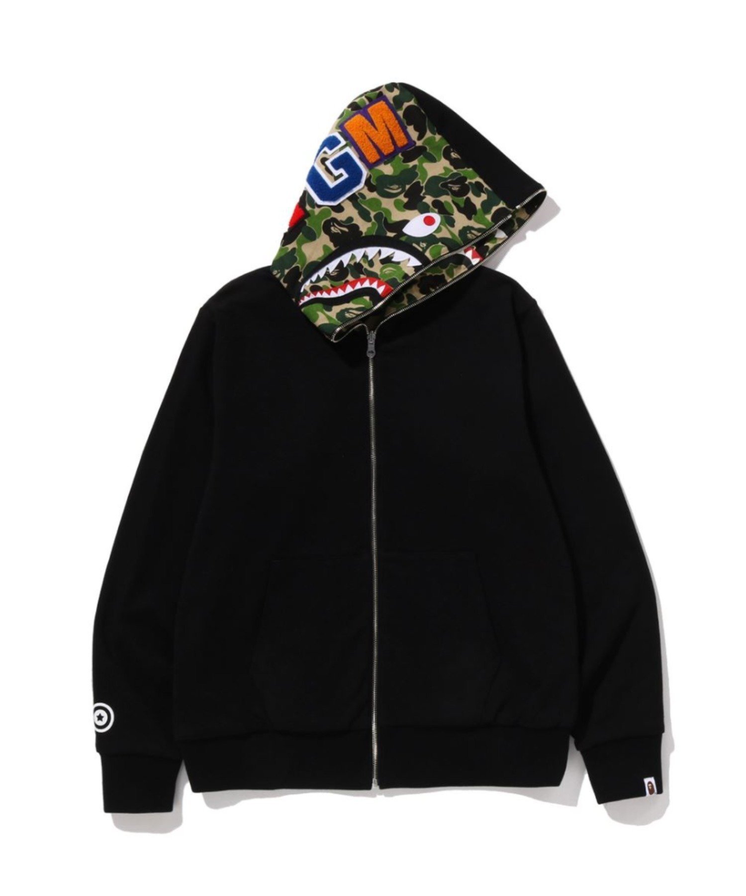 【ア ベイシング エイプ/A BATHING APE】のABC CAMO REVERSIBLE SHARK FULL ZIP HOODIE インテリア・キッズ・メンズ・レディースファッション・服の通販 founy(ファニー) 　ファッション　Fashion　レディースファッション　Fashion for Women　グラフィック　Graphic, Graphic Design　モチーフ　Motif, Design Theme　リバーシブル　Reversible, Two-Sided　GREEN|ID: prp329100004811230 ipo3291000000034922963