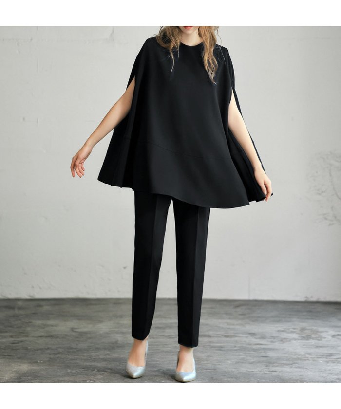 【ガール/GIRL】のポンチョ型ブラウス テーパードパンツの2点 セットアップ パンツドレス【洗える】 インテリア・キッズ・メンズ・レディースファッション・服の通販 founy(ファニー) https://founy.com/ ファッション Fashion レディースファッション Fashion for Women アウター Coat / Outerwear Collection ポンチョ・ケープコート Ponchos & Capes セットアップ Matching Sets レディースパンツ・ボトムス Pants & Trousers / Bottoms 洗える Machine Washable スーツ Suit, Formalwear セットアップ Set-Up, Coordinated Outfit とろみ Fluid, Flowy Fabric ドレス Dress, One-Piece ポンチョ Poncho, Cape Style 再入荷 Restock / Back in Stock セレモニー Ceremony 入学式 Entrance Ceremony 卒業式 Graduation Ceremony 結婚式 Wedding 二次会 After Party |ID: prp329100004811233 ipo3291000000034923051