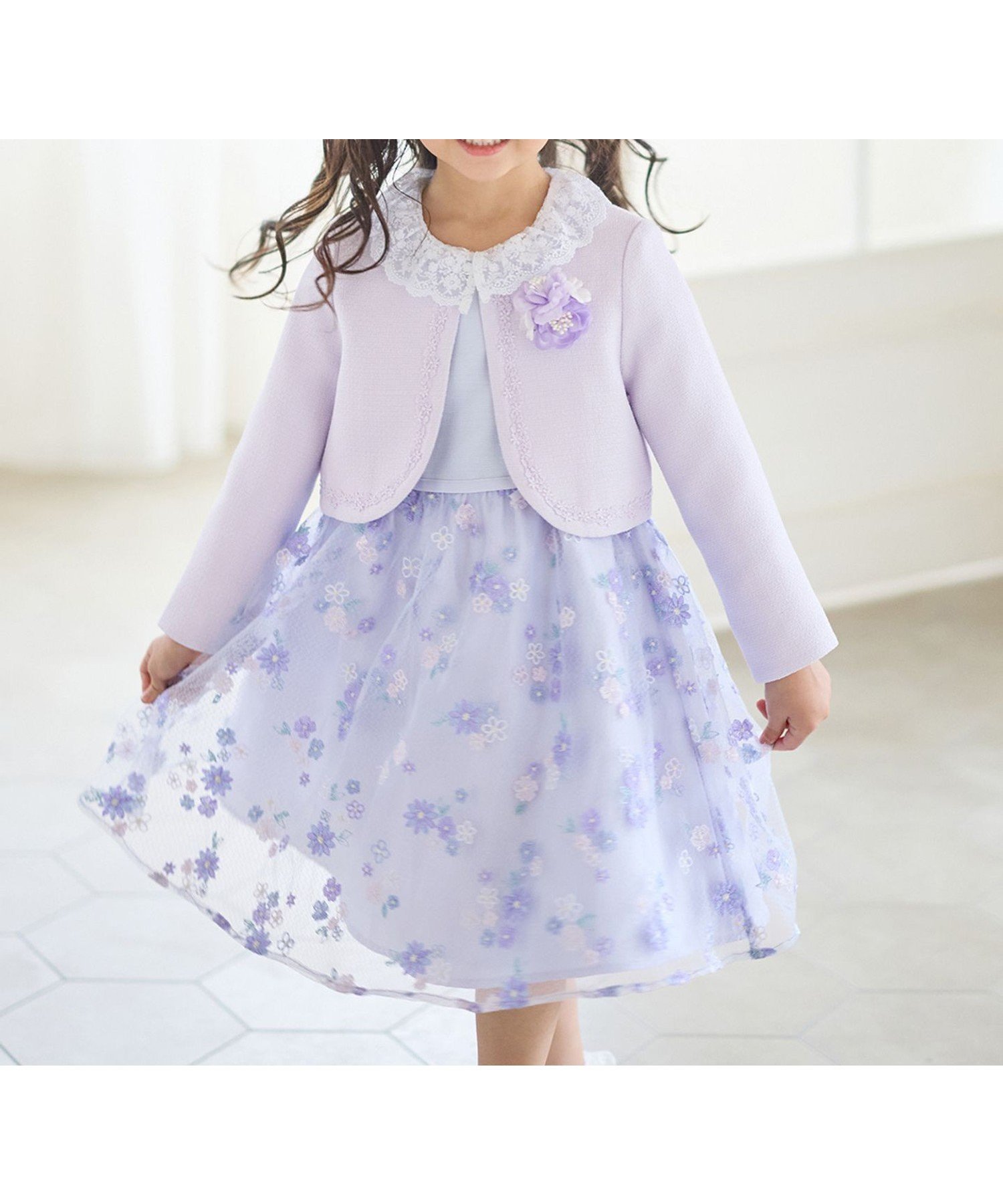 【エニー/ANY / KIDS】の花柄刺繍ワンピース 人気、トレンドファッション・服の通販 founy(ファニー) 　ファッション　Fashion　キッズファッション　Fashion for Kids　ワンピース　Dresses　インナー　Innerwear　ガーリー　Girly, Feminine Style　人気　Popular, Best Seller　フォーマル　Formal, Dressy　プレート　Plate, Dish　ポケット　Pocket, Pocket Detail　リボン　Ribbon, Bow　レース　Lace, Lace Fabric　ワンポイント　One Point, Statement Accent　おすすめ　Recommended / Our Picks　エレガント 上品　Elegant　セレモニー　Ceremony　入学式　Entrance Ceremony　 other-1|ID: prp329100004811235 ipo3291000000034923082