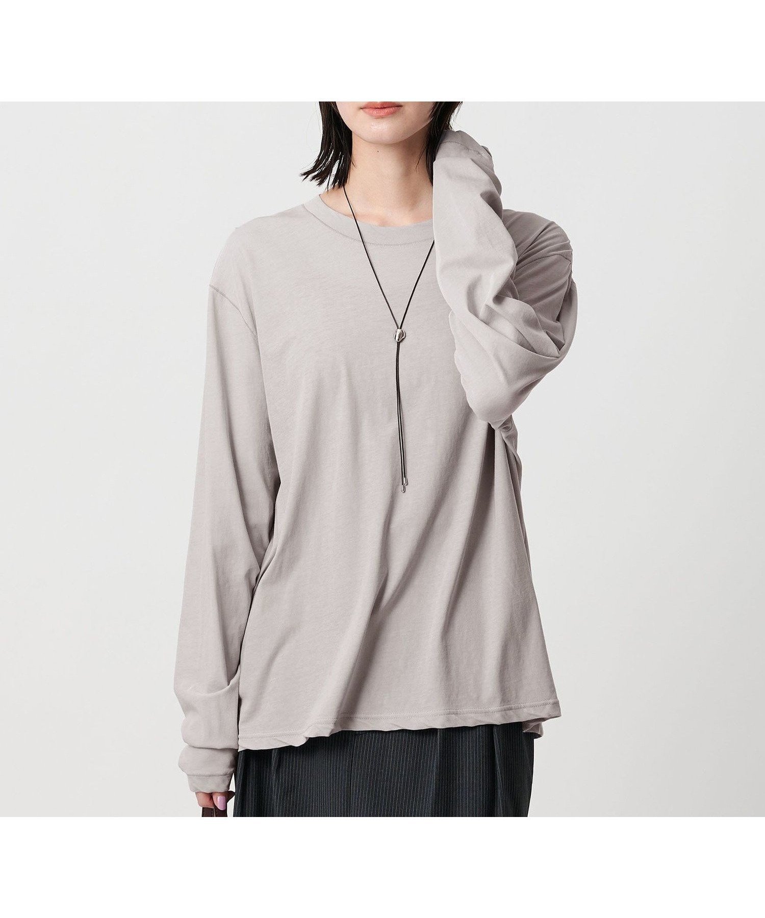 【ビューティ&ユース ユナイテッドアローズ/BEAUTY&YOUTH / UNITED ARROWS】のコットン ルーズ ロングスリーブ Tシャツ インテリア・キッズ・メンズ・レディースファッション・服の通販 founy(ファニー) 　ファッション　Fashion　レディースファッション　Fashion for Women　トップス・カットソー　Cut & Sew Tops　シャツ・ブラウス・オフィスカジュアル　Elegant Blouses & Button-Ups　ロングTシャツ・Tシャツ　Longline T-Shirts & Tees　インナー　Innerwear　スリーブ　Sleeve, Long Sleeve / Short Sleeve　ドロップ　Drop Shoulder, Dropped Style　ボトム　Bottoms, Lower Wear　ルーズ　Loose, Oversized　ロング　Long, Long-Length　ワイド　Wide, Wide Fit　おすすめ　Recommended / Our Picks　LT.GRAY|ID: prp329100004811236 ipo3291000000034923092