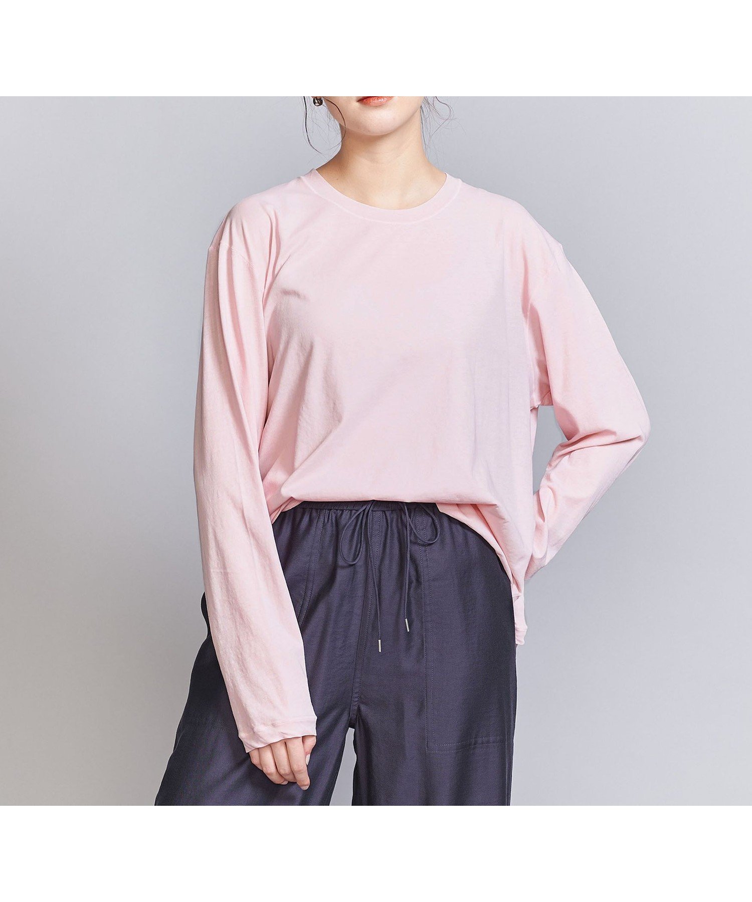 【ビューティ&ユース ユナイテッドアローズ/BEAUTY&YOUTH / UNITED ARROWS】のコットン ルーズ ロングスリーブ Tシャツ インテリア・キッズ・メンズ・レディースファッション・服の通販 founy(ファニー) 　ファッション　Fashion　レディースファッション　Fashion for Women　トップス・カットソー　Cut & Sew Tops　シャツ・ブラウス・オフィスカジュアル　Elegant Blouses & Button-Ups　ロングTシャツ・Tシャツ　Longline T-Shirts & Tees　インナー　Innerwear　スリーブ　Sleeve, Long Sleeve / Short Sleeve　ドロップ　Drop Shoulder, Dropped Style　ボトム　Bottoms, Lower Wear　ルーズ　Loose, Oversized　ロング　Long, Long-Length　ワイド　Wide, Wide Fit　おすすめ　Recommended / Our Picks　LT.PINK|ID: prp329100004811236 ipo3291000000034923093