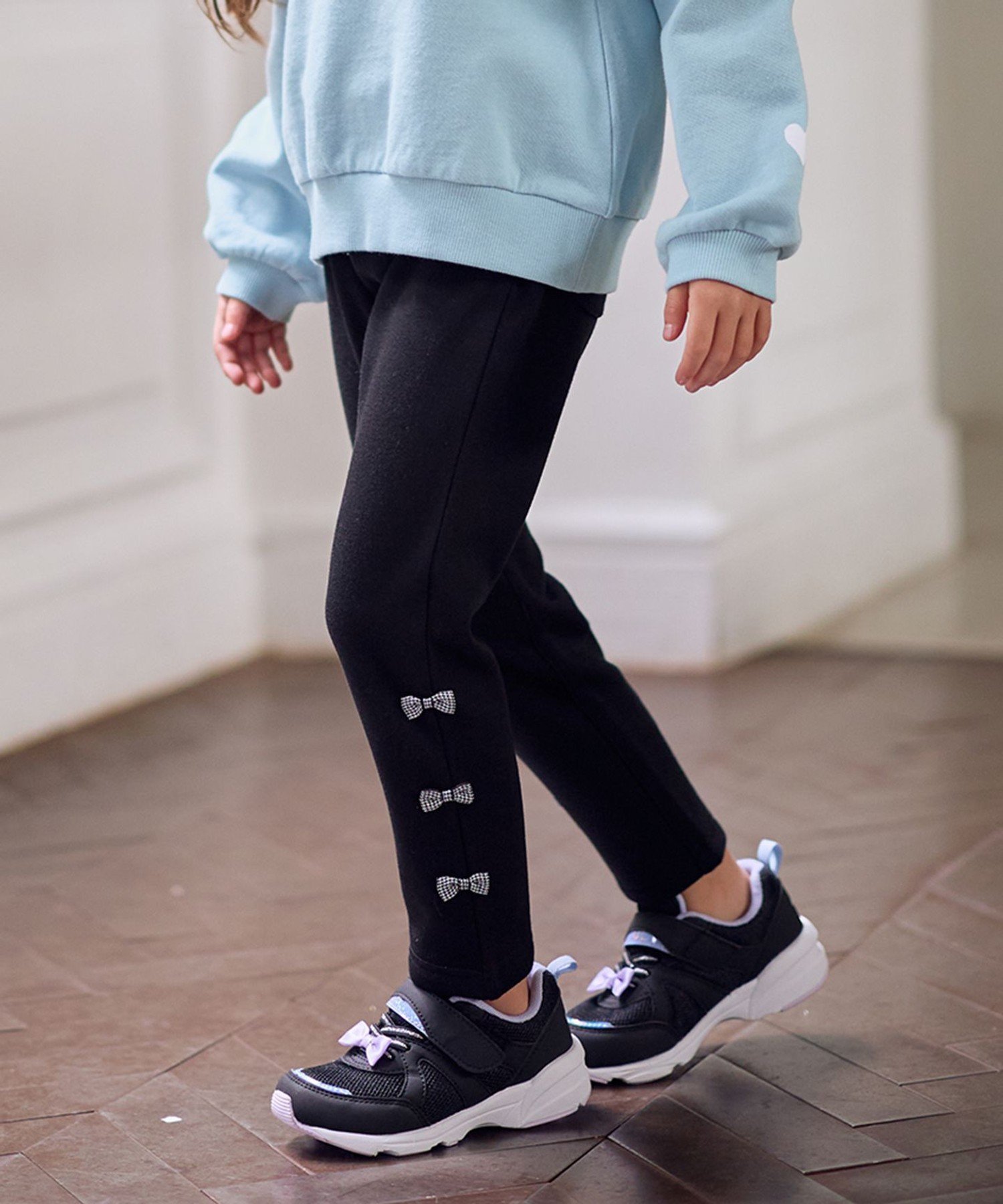 【エニー/ANY / KIDS】の7days 裏シャギーガーリーパンツ インテリア・キッズ・メンズ・レディースファッション・服の通販 founy(ファニー) 　ファッション　Fashion　キッズファッション　Fashion for Kids　ボトムス　Bottoms　インディゴ　Indigo Denim　ガーリー　Girly, Feminine Style　ストレッチ　Stretch, Stretchy Fabric　ネコ　Cat, Feline Motif　ポケット　Pocket, Pocket Detail　ラベンダー　Lavender　リボン　Ribbon, Bow　冬　Winter / This Winter　ブラック[005]|ID: prp329100004811244 ipo3291000000034923205