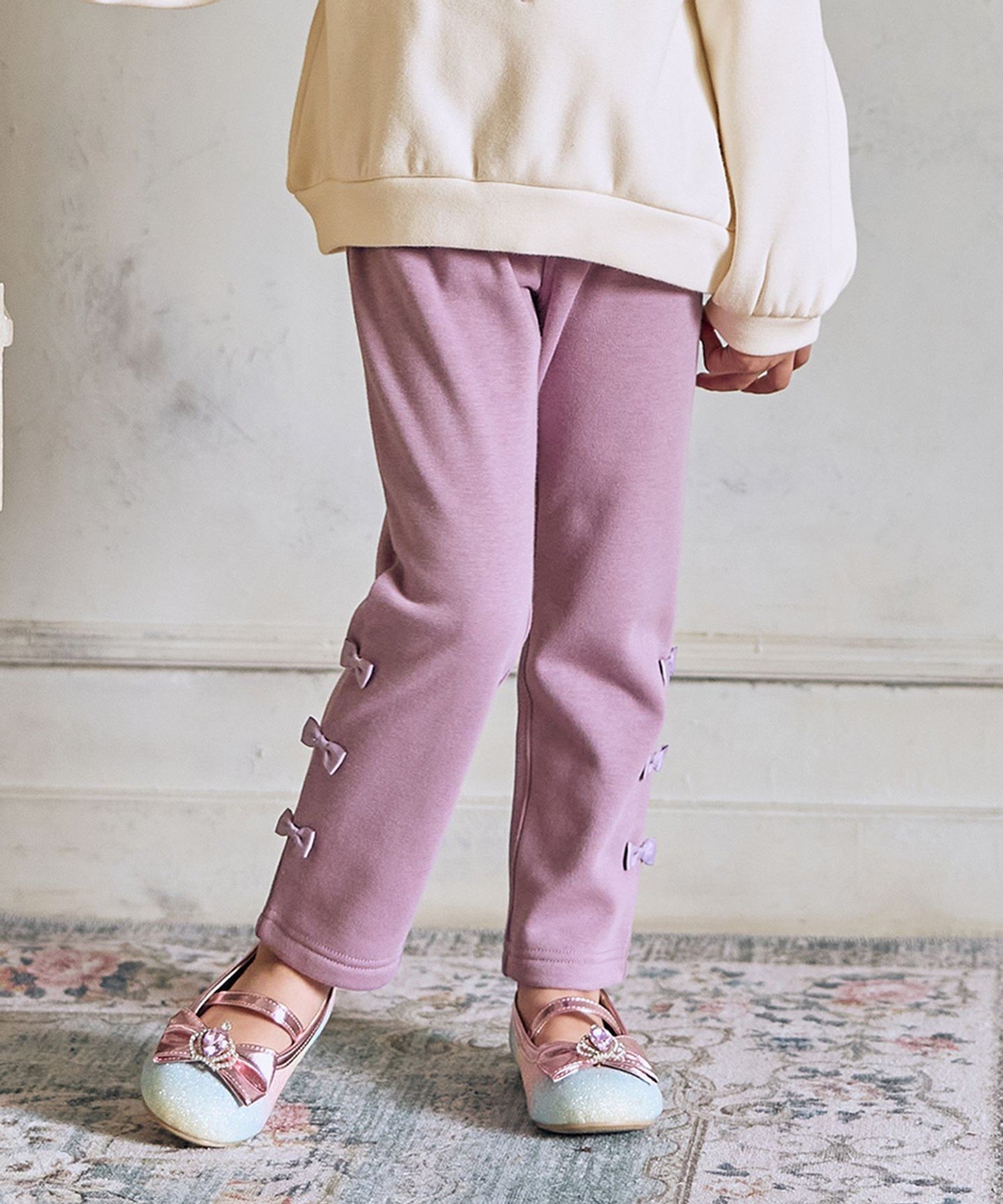 【エニー/ANY / KIDS】の7days 裏シャギーガーリーパンツ インテリア・キッズ・メンズ・レディースファッション・服の通販 founy(ファニー) 　ファッション　Fashion　キッズファッション　Fashion for Kids　ボトムス　Bottoms　インディゴ　Indigo Denim　ガーリー　Girly, Feminine Style　ストレッチ　Stretch, Stretchy Fabric　ネコ　Cat, Feline Motif　ポケット　Pocket, Pocket Detail　ラベンダー　Lavender　リボン　Ribbon, Bow　冬　Winter / This Winter　ラベンダー[082]|ID: prp329100004811244 ipo3291000000034923208