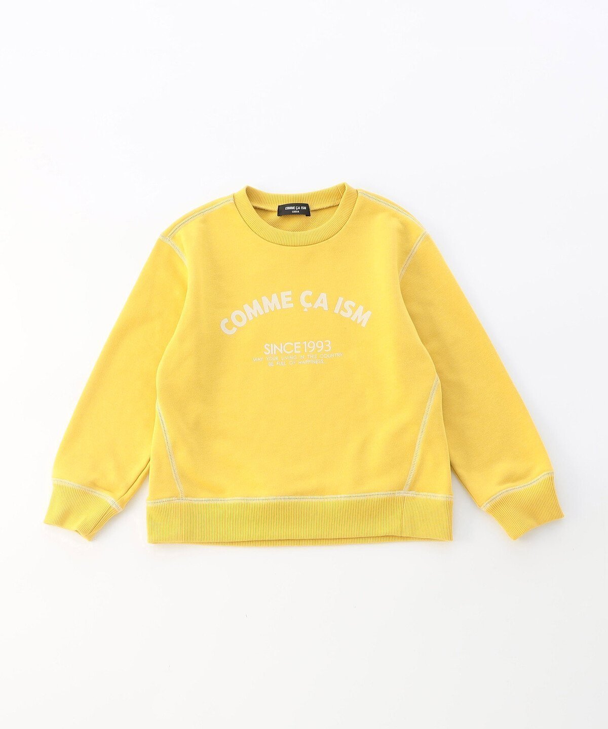 【コムサイズム/COMME CA ISM / KIDS】のにっぽんの色 3本針ステッチ ロゴトレーナー インテリア・キッズ・メンズ・レディースファッション・服の通販 founy(ファニー) 　ファッション　Fashion　キッズファッション　Fashion for Kids　春　Spring　吸水　Absorbent, Quick-Dry　ストーン　Stone, Gem-Like　トレーナー　Sweatshirt, Trainer　長袖　Long Sleeve, Full Sleeve　プリント　Print, Printed Pattern　ベビー　Baby, Babywear　ベーシック　Basic, Essential　菜の花色|ID: prp329100004811247 ipo3291000000034923290