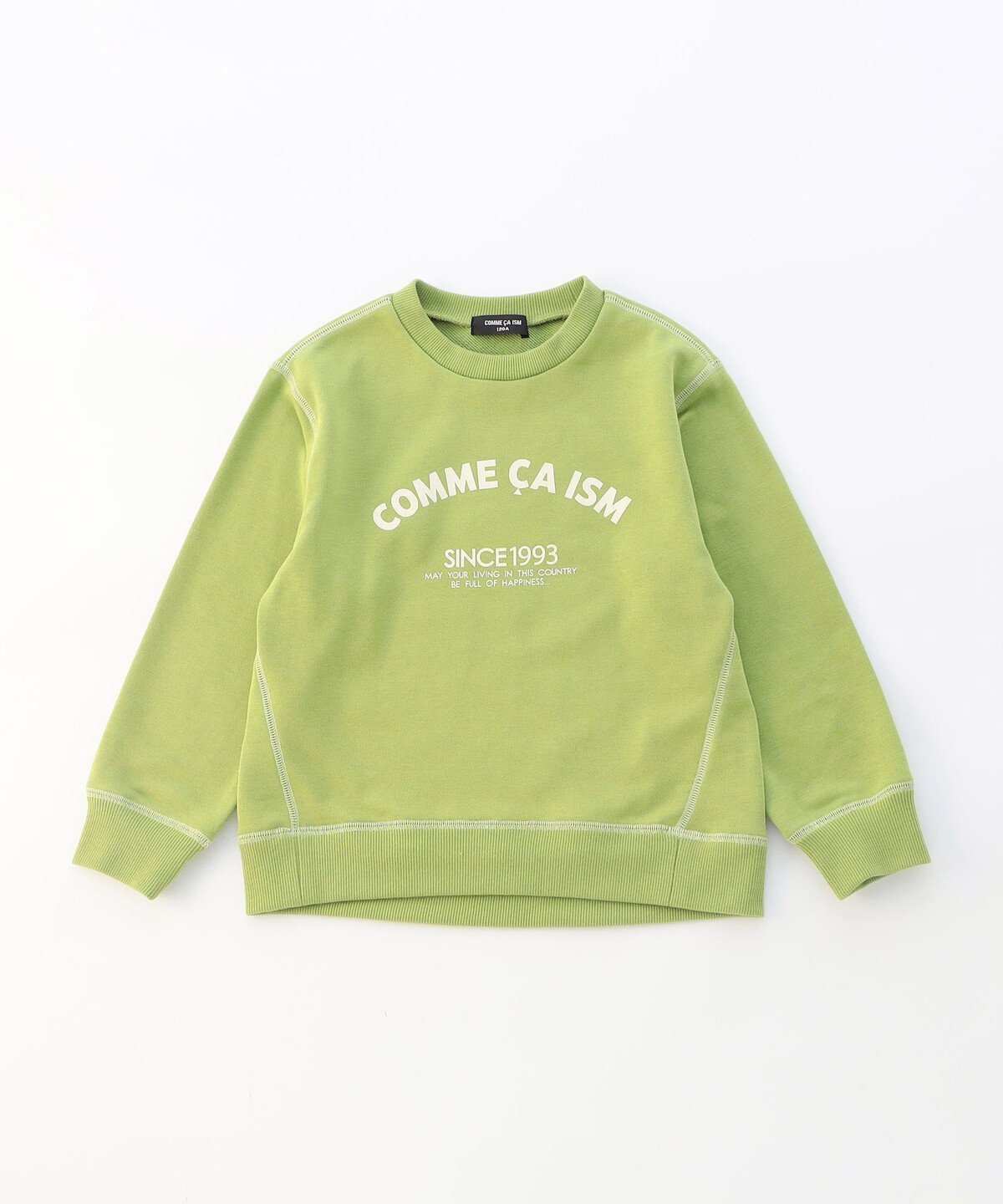 【コムサイズム/COMME CA ISM / KIDS】のにっぽんの色 3本針ステッチ ロゴトレーナー インテリア・キッズ・メンズ・レディースファッション・服の通販 founy(ファニー) 　ファッション　Fashion　キッズファッション　Fashion for Kids　春　Spring　吸水　Absorbent, Quick-Dry　ストーン　Stone, Gem-Like　トレーナー　Sweatshirt, Trainer　長袖　Long Sleeve, Full Sleeve　プリント　Print, Printed Pattern　ベビー　Baby, Babywear　ベーシック　Basic, Essential　若草色|ID: prp329100004811247 ipo3291000000034923291