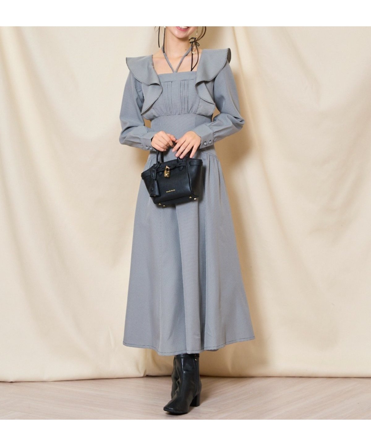 【ウィルセレクション/WILLSELECTION】のネックリボンギャザー切り替えワンピース インテリア・キッズ・メンズ・レディースファッション・服の通販 founy(ファニー) ファッション Fashion レディースファッション Fashion for Women ワンピース Dresses ギャザー Gathered, Ruffled スクエア Square, Square Shape チェック Check, Plaid, Tartan デコルテ Décolleté, Neckline フェミニン Feminine, Girly フレア Flare, Flared リボン Ribbon, Bow レース Lace, Lace Fabric ロング Long, Long-Length エレガント 上品 Elegant 黒系チェック|ID: prp329100004811254 ipo3291000000034923426