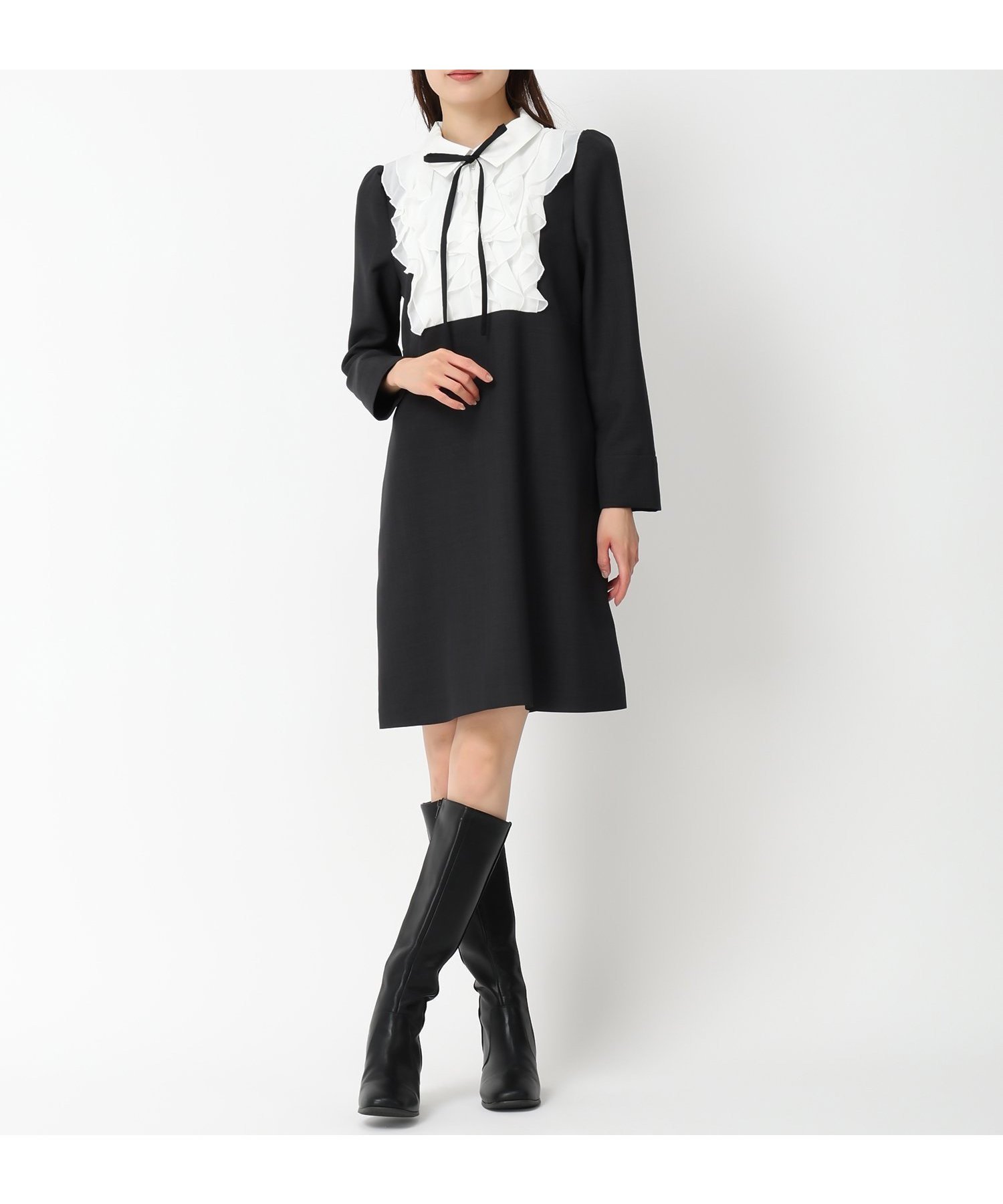 【ミッシュマッシュ/MISCH MASCH】の【ワンピースランキング上位!!】人気アイテム!!フリルブラウスミニワンピース インテリア・キッズ・メンズ・レディースファッション・服の通販 founy(ファニー) 　ファッション　Fashion　レディースファッション　Fashion for Women　ワンピース　Dresses　クラシカル　Classical, Vintage-Inspired　フェミニン　Feminine, Girly　フリル　Frill, Ruffle　リボン　Ribbon, Bow　エレガント 上品　Elegant　人気　Popular, Best Seller　ブラック|ID: prp329100004811266 ipo3291000000034923532