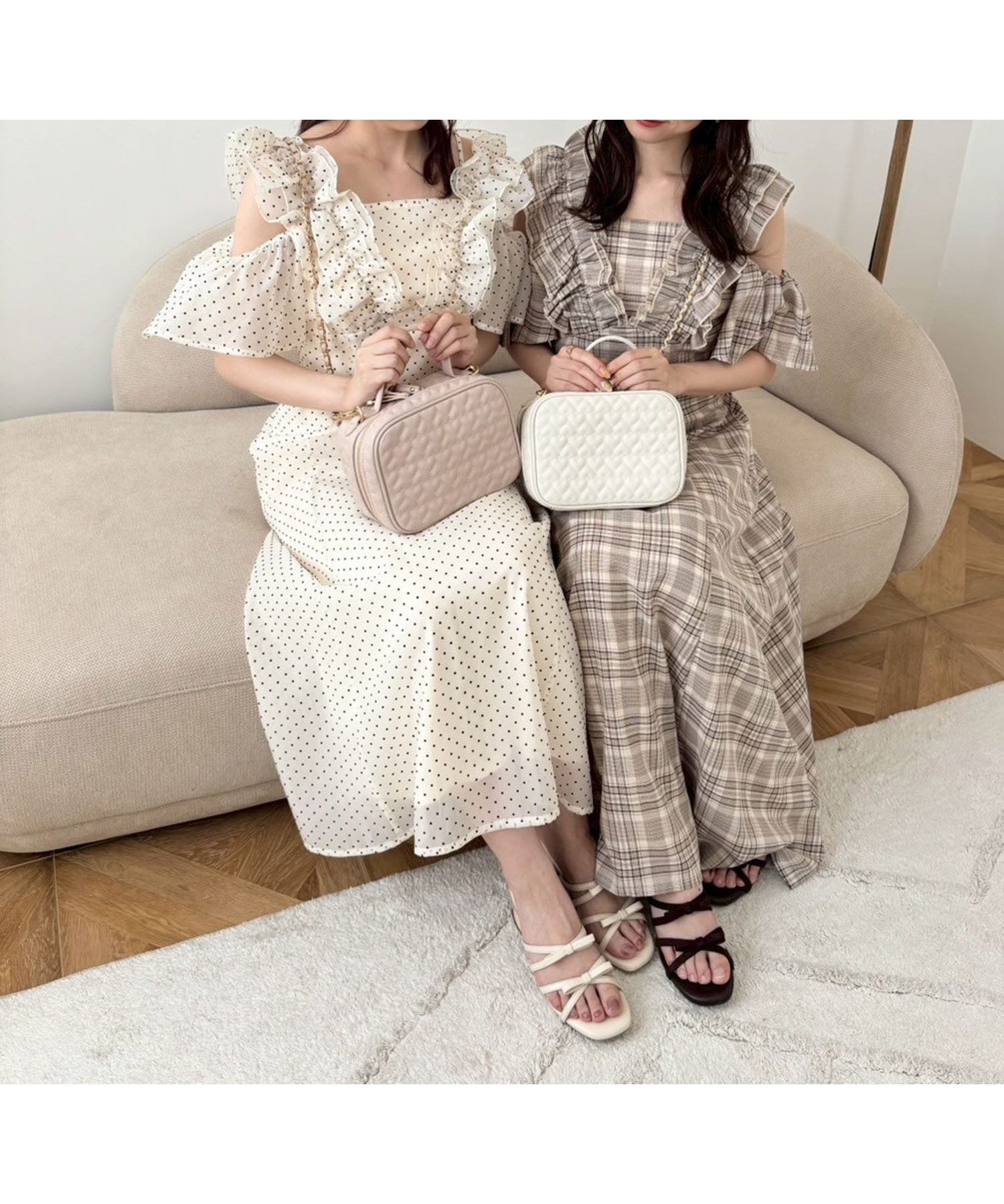 【マジェスティック レゴン/MAJESTIC LEGON】のバックレースアップフリルワンピース インテリア・キッズ・メンズ・レディースファッション・服の通販 founy(ファニー) 　ファッション　Fashion　レディースファッション　Fashion for Women　ワンピース　Dresses　キャップ　Cap, Baseball Cap　サンダル　Sandals, Summer Shoes　シャーリング　Shirring, Ruched　スニーカー　Sneakers, Trainers　ダウン　Down, Puffer　デコルテ　Décolleté, Neckline　フリル　Frill, Ruffle　レース　Lace, Lace Fabric　再入荷　Restock / Back in Stock　おすすめ　Recommended / Our Picks　ブラウン柄|ID: prp329100004811272 ipo3291000000034923588