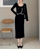 【ロイヤルパーティー/ROYAL PARTY】のアンサンブル配色カットワンピース 人気、トレンドファッション・服の通販 founy(ファニー) ファッション Fashion レディースファッション Fashion for Women ワンピース Dresses おすすめ Recommended / Our Picks アンサンブル Ensemble Set カーディガン Cardigan, Knitwear キャミワンピース Cami Dress, Slip Dress クラシカル Classical, Vintage-Inspired ダブル Double, Double-Breasted デコルテ Décolleté, Neckline フェミニン Feminine, Girly エレガント 上品 Elegant thumbnail ブラック|ID: prp329100004811276 ipo3291000000034923632