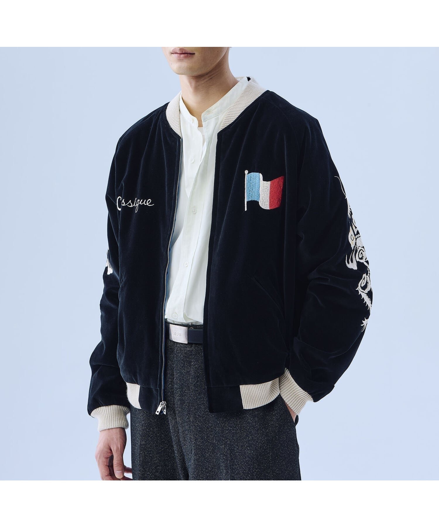 【ビショップ/Bshop / MEN】の別注 リバーシブル スーベニアジャケット MEN 人気、トレンドファッション・服の通販 founy(ファニー) 　ファッション　Fashion　メンズファッション　Fashion for Men　ヴィンテージ　Vintage Style　サテン　Satin, Glossy Fabric　ジャケット　Jacket, Outerwear　スペシャル　Special, Limited Edition　フィット　Fit, Slim Fit　フランス　France, French　フロント　Front, Front Design　ポケット　Pocket, Pocket Detail　別注　Limited Edition, Custom Order　モチーフ　Motif, Design Theme　リバーシブル　Reversible, Two-Sided　レギュラー　Regular, Standard Fit　 other-1|ID: prp329100004811283 ipo3291000000034923685