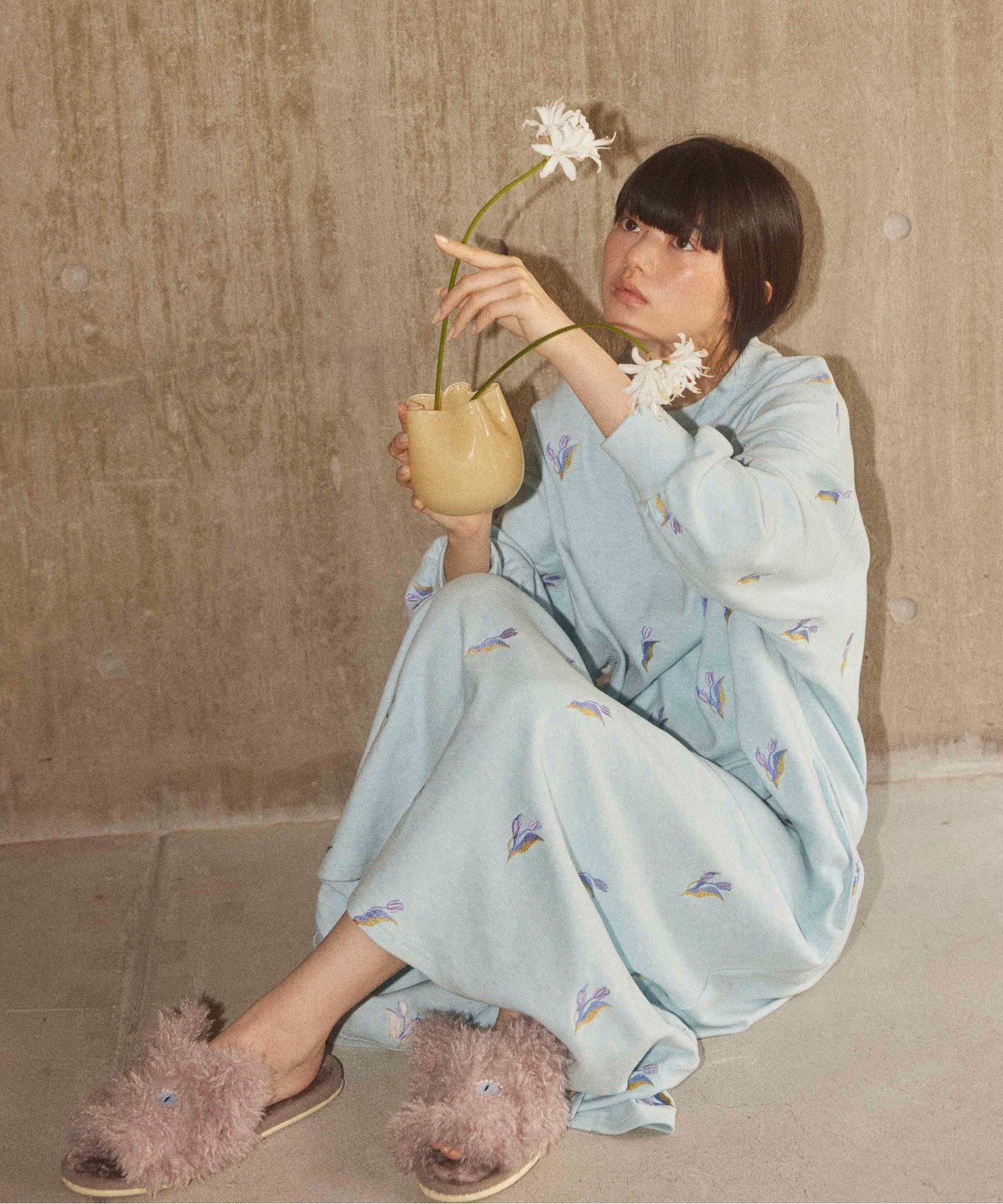 【キャセリーニ/CASSELINI】のCasselini HOME(キャセリーニ ホーム)刺繍スウェットワンピース インテリア・キッズ・メンズ・レディースファッション・服の通販 founy(ファニー) 　ファッション　Fashion　レディースファッション　Fashion for Women　ワンピース　Dresses　ブルー|ID: prp329100004811286 ipo3291000000034923698