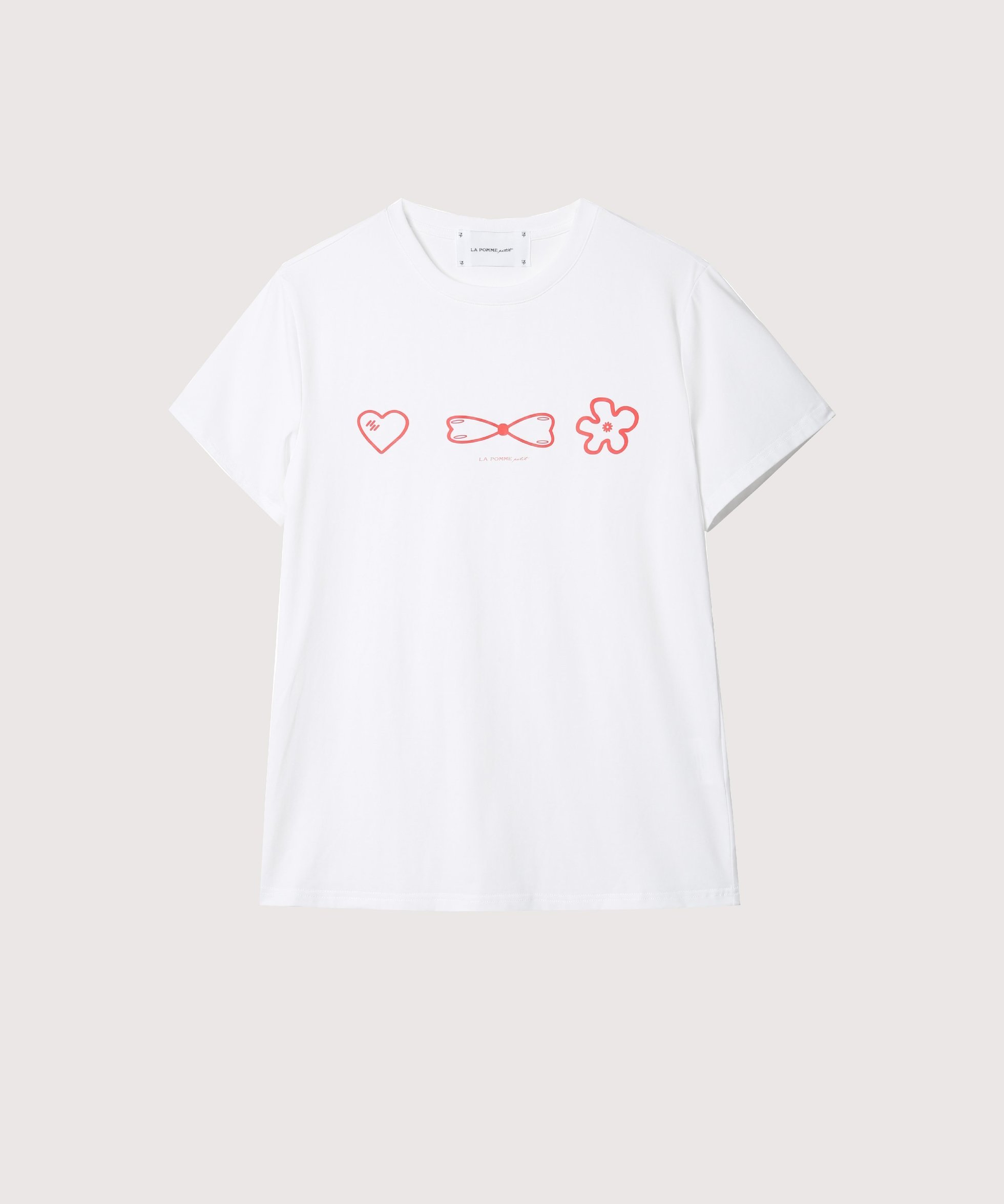 【ラ ポム プチ/LA POMME petit】のLa Rosette Heart T インテリア・キッズ・メンズ・レディースファッション・服の通販 founy(ファニー) 　ファッション　Fashion　レディースファッション　Fashion for Women　インナー　Innerwear　春　Spring　カーゴパンツ　Cargo Pants, Utility Pants　キャミワンピース　Cami Dress, Slip Dress　ギンガム　Gingham, Gingham Fabric　シンプル　Simple, Minimal　ストライプ　Stripe, Striped Pattern　スラックス　Slacks, Dress Pants　セットアップ　Set-Up, Coordinated Outfit　チェック　Check, Plaid, Tartan　デニム　Denim, Jeans Material　トレンド　Trend, Trending Now　フレンチ　French, French Style　ベーシック　Basic, Essential　無地　Plain, Solid Color　ワイド　Wide, Wide Fit　ワーク　Workwear, Utility Style　S/S・春夏　SS, Spring/Summer, Warm Season　おすすめ　Recommended / Our Picks　夏　Summer　White|ID: prp329100004811297 ipo3291000000034923845