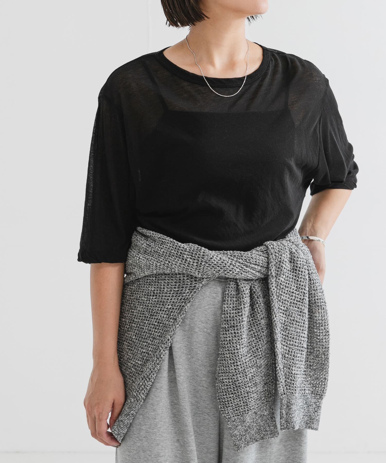 【アーバンリサーチ/URBAN RESEARCH】のnew basic ドライツイストシアーTシャツ インテリア・キッズ・メンズ・レディースファッション・服の通販 founy(ファニー) 　ファッション　Fashion　レディースファッション　Fashion for Women　トップス・カットソー　Cut & Sew Tops　シャツ・ブラウス・オフィスカジュアル　Elegant Blouses & Button-Ups　ロングTシャツ・Tシャツ　Longline T-Shirts & Tees　2025年　2025　2025春夏・S/S　Spring/Summer 2025 SS25　インナー　Innerwear　ジャケット　Jacket, Outerwear　ビスチェ　Bustier, Corset Top　ベーシック　Basic, Essential　夏　Summer　春　Spring　S/S・春夏　SS, Spring/Summer, Warm Season　秋　Autumn　BLACK|ID: prp329100004811330 ipo3291000000034924193