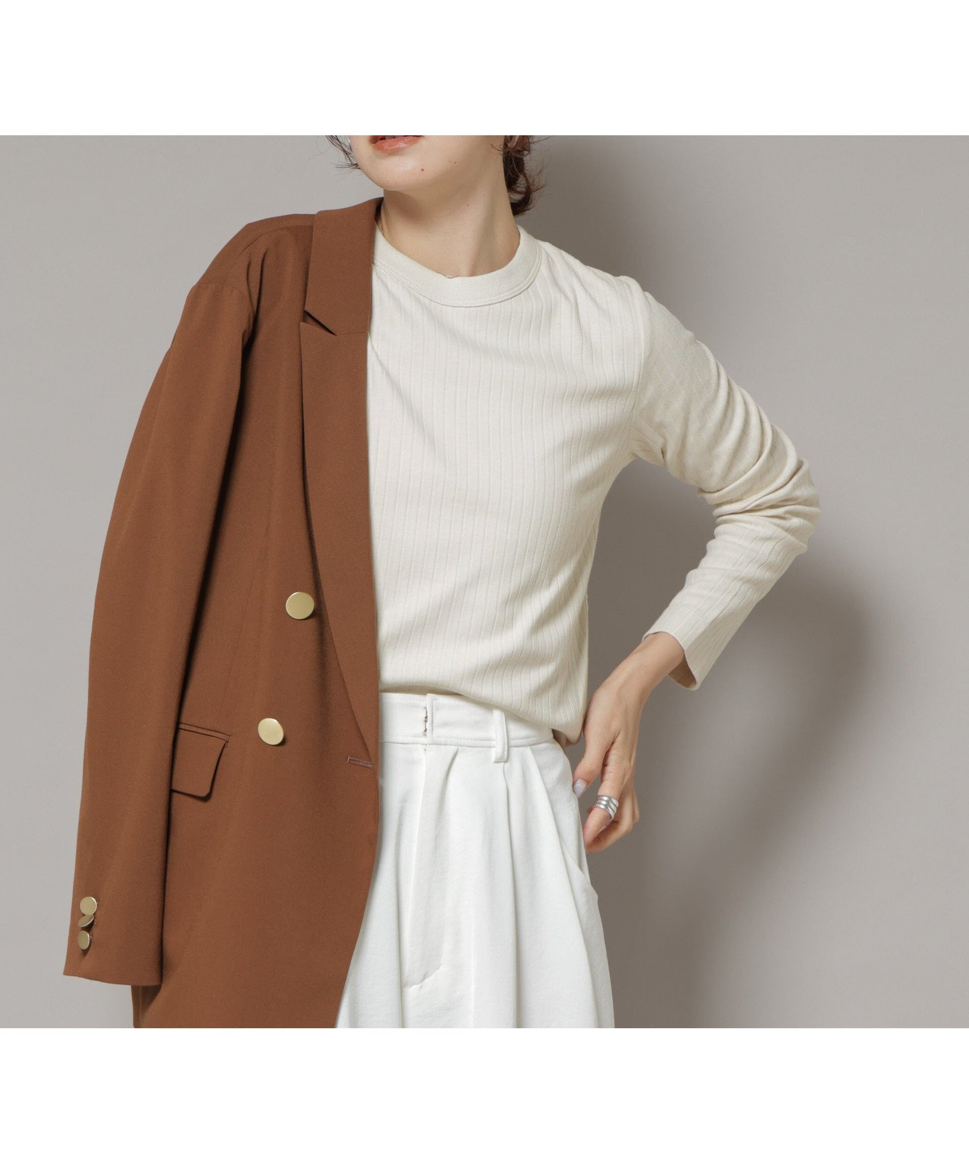 【ナノ ユニバース/nano universe】のAnti Soaked 汗染み防止リブロンT インテリア・キッズ・メンズ・レディースファッション・服の通販 founy(ファニー) 　ファッション　Fashion　レディースファッション　Fashion for Women　トップス・カットソー　Cut & Sew Tops　ロングTシャツ・Tシャツ　Longline T-Shirts & Tees　秋　Autumn　吸水　Absorbent, Quick-Dry　定番　Standard, Basic Item　人気　Popular, Best Seller　夏　Summer　エレガント 上品　Elegant　2025年　2025　2025-2026秋冬・A/W　Autumn/Winter 2025–26 AW25–26　アイボリー7|ID: prp329100004811332 ipo3291000000034924210