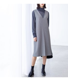 【エーシーデザインバイアルファキュービック/A/C DESIGN BY ALPHACUBIC】のローズオイル加工ジャンスカ 人気、トレンドファッション・服の通販 founy(ファニー) ファッション Fashion レディースファッション Fashion for Women インナー Innerwear オイル Body Oil カットソー Cut and Sewn Top シンプル Simple, Minimal ジャンスカ Jumper Skirt, Pinafore Dress ロング Long, Long-Length ローズ Rose, Rose Motif |ID:prp329100004811347