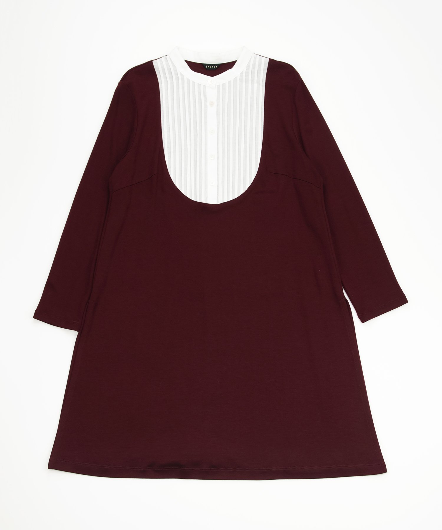 【タバサ/TABASA】のポンチ*ローン切替ヨークチュニック インテリア・キッズ・メンズ・レディースファッション・服の通販 founy(ファニー) 　ファッション　Fashion　レディースファッション　Fashion for Women　トップス・カットソー　Cut & Sew Tops　カットソー　Cut and Sewn Top　スリット　Slit, Slit Detail　チュニック　Tunic, Long Top　ヨーク　Yoke, Yoke Design　リラックス　Relax, Relaxed Fit　ワイド　Wide, Wide Fit　切替　Switching, Contrast Panel　アカ|ID: prp329100004811355 ipo3291000000034924457