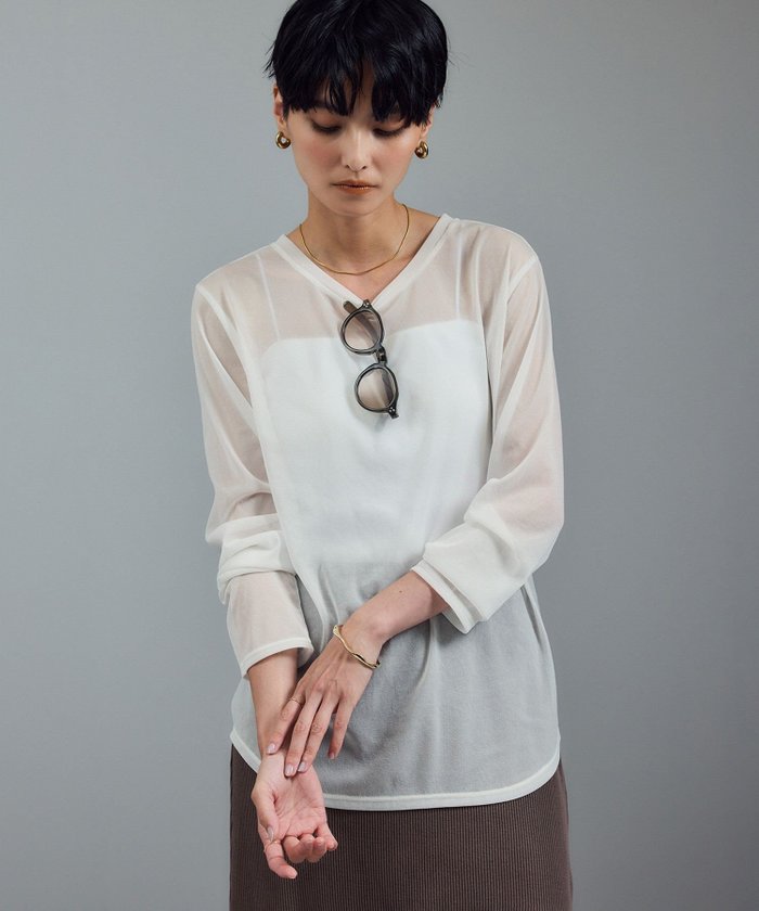 【サロン アダム エ ロペ/SALON adam et rope'】の【WEB限定】トリコットシアーロングTシャツ インテリア・キッズ・メンズ・レディースファッション・服の通販 founy(ファニー) https://founy.com/ ファッション Fashion レディースファッション Fashion for Women トップス・カットソー Cut & Sew Tops シャツ・ブラウス・オフィスカジュアル Elegant Blouses & Button-Ups ロングTシャツ・Tシャツ Longline T-Shirts & Tees インナー Innerwear 春 Spring カーディガン Cardigan, Knitwear キャミソール Camisole, Spaghetti Strap Top シアー Sheer, See-Through スウェット / スエット Sweatshirt, Sweatwear スラックス Slacks, Dress Pants タンク Tank Top, Sleeveless Top デニム Denim, Jeans Material ベーシック Basic, Essential ロング Long, Long-Length A/W・秋冬 Autumn/Winter S/S・春夏 SS, Spring/Summer, Warm Season 夏 Summer エレガント 上品 Elegant |ID: prp329100004811356 ipo3291000000034924460