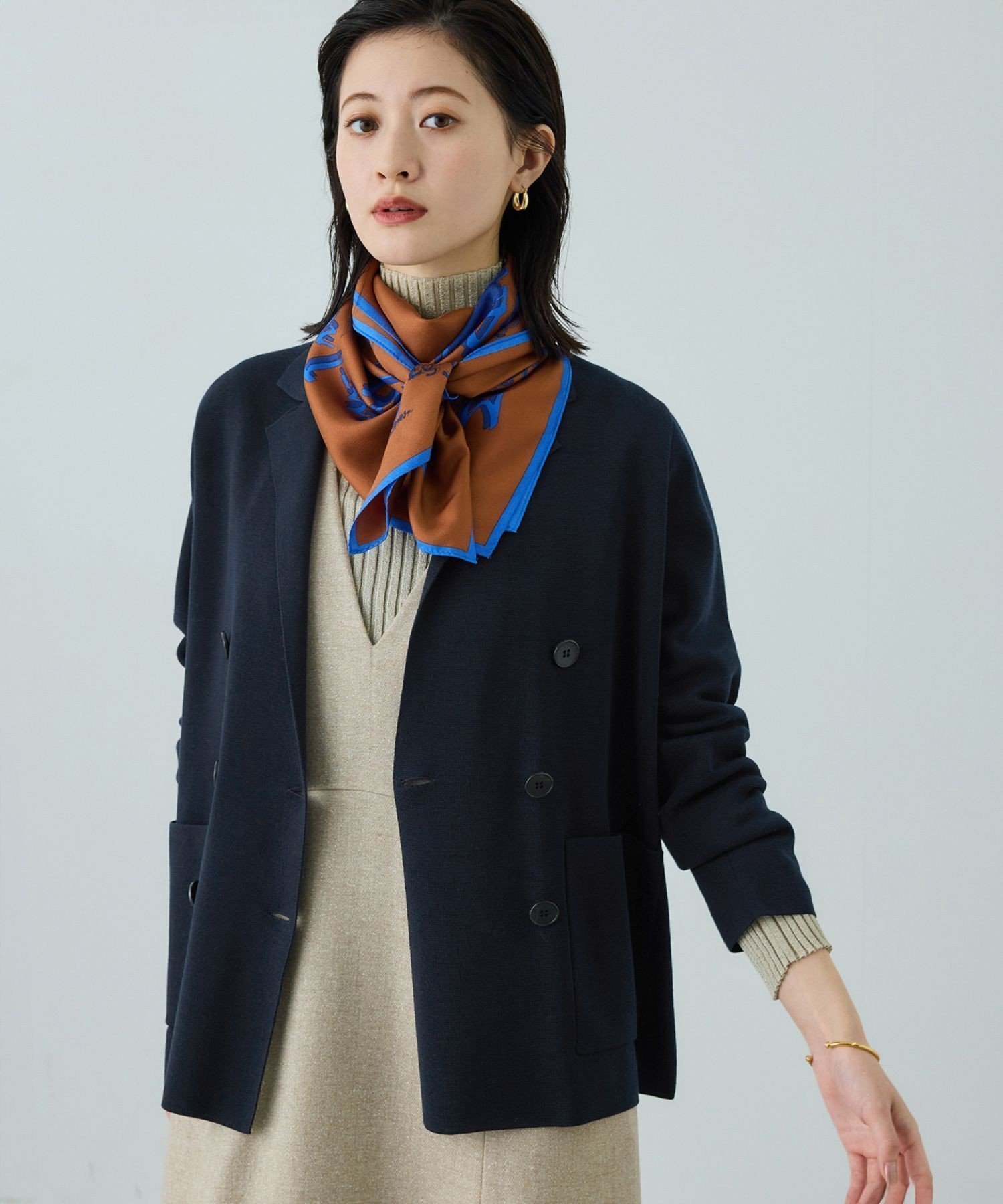 【ロペ/ROPE'】のミラノリブ ニットダブルジャケット/イージーケア 人気、トレンドファッション・服の通販 founy(ファニー) 　ファッション　Fashion　レディースファッション　Fashion for Women　アウター　Coat / Outerwear Collection　レディースジャケット・軽アウター　Jackets　インナー　Innerwear　秋　Autumn　カットソー　Cut and Sewn Top　カーディガン　Cardigan, Knitwear　シルク　Silk, 100% Silk　ジャケット　Jacket, Outerwear　ダブル　Double, Double-Breasted　デニム　Denim, Jeans Material　人気　Popular, Best Seller　フレア　Flare, Flared　ポケット　Pocket, Pocket Detail　ミラノリブ　Milano Rib, Milano Stitch　リラックス　Relax, Relaxed Fit　A/W・秋冬　Autumn/Winter　おすすめ　Recommended / Our Picks　夏　Summer　エレガント 上品　Elegant　ビジネス 仕事 通勤　Business / Work / Commuting　 other-1|ID: prp329100004811372 ipo3291000000035595612