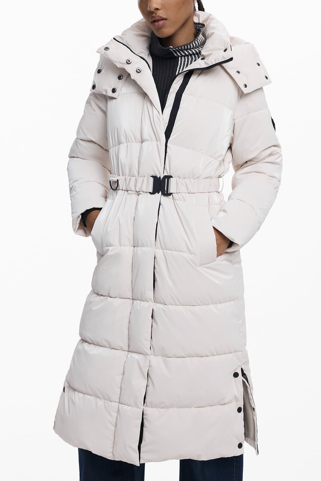 【デシグアル/Desigual】のベルト付きロング中綿ジャケット 人気、トレンドファッション・服の通販 founy(ファニー) 　ファッション　Fashion　レディースファッション　Fashion for Women　アウター　Coat / Outerwear Collection　レディースジャケット・軽アウター　Jackets　ベルト&ウエストマーク　Belts & Waist Accessories　カラフル　Colorful Design　シューズ　Shoes, Footwear　ジャケット　Jacket, Outerwear　デニム　Denim, Jeans Material　パターン　Pattern, Design Print　パッチワーク　Patchwork, Mixed Fabric　プリント　Print, Printed Pattern　メンズ　Men's, Menswear　ロング　Long, Long-Length　 other-1|ID: prp329100004811373 ipo3291000000034924770