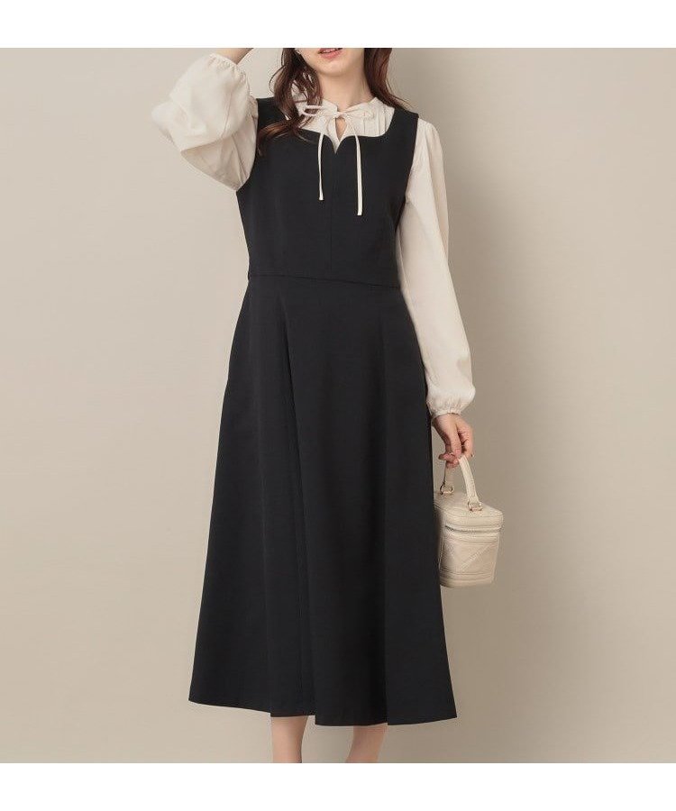 【クチュール ブローチ/Couture Brooch】の【帯電防止・通勤】ハートネック フレアージャンスカ インテリア・キッズ・メンズ・レディースファッション・服の通販 founy(ファニー) 　ファッション　Fashion　レディースファッション　Fashion for Women　インナー　Innerwear　カーディガン　Cardigan, Knitwear　ジャケット　Jacket, Outerwear　スマート　Smart, Elegant　トレンド　Trend, Trending Now　フィット　Fit, Slim Fit　ポケット　Pocket, Pocket Detail　リボン　Ribbon, Bow　おすすめ　Recommended / Our Picks　夏　Summer　ビジネス 仕事 通勤　Business / Work / Commuting　2025年　2025　2025-2026秋冬・A/W　Autumn/Winter 2025–26 AW25–26　ネイビー|ID: prp329100004811403 ipo3291000000034925101