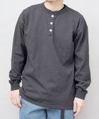 【エーエムエス/A.M.S】のGoodwear ロングスリーブ Tシャツ ヘンリーネック USAコットン ダークチャコール|ID: prp329100004811422 ipo3291000000034925341