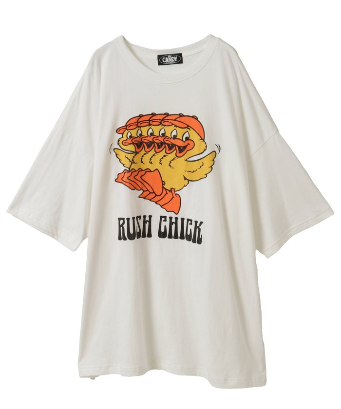 【キャンディストリッパー/Candy Stripper】のRUSH CHICK BIG BIG TEE インテリア・キッズ・メンズ・レディースファッション・服の通販 founy(ファニー) https://founy.com/ ファッション Fashion レディースファッション Fashion for Women グラフィック Graphic, Graphic Design ルーズ Loose, Oversized |ID: prp329100004811447 ipo3291000000034925797