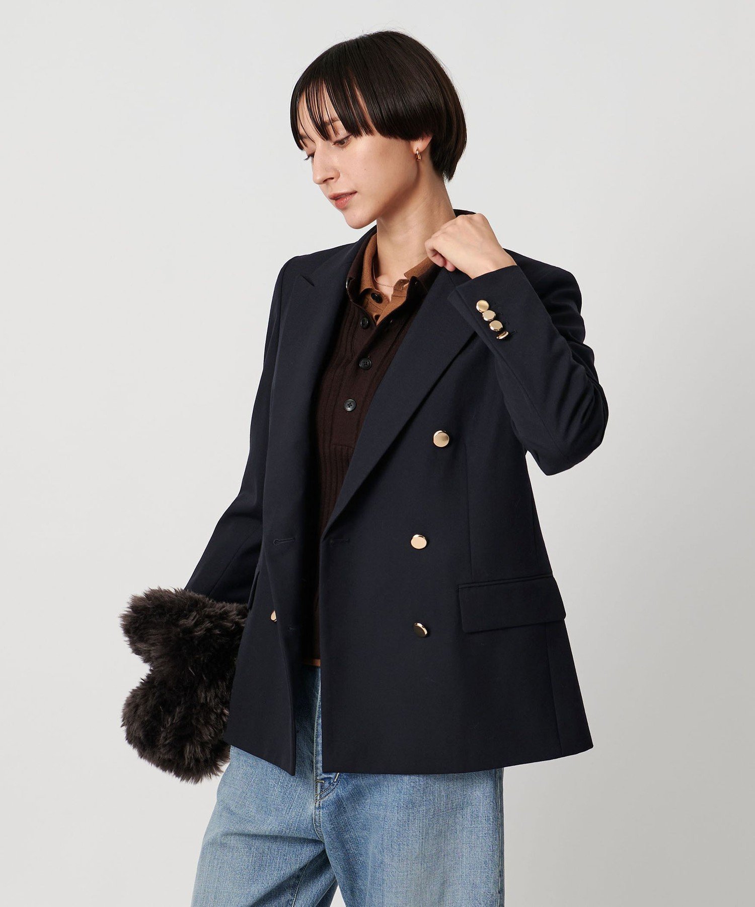 【ユナイテッドアローズ/UNITED ARROWS】の6B ウール ブレザー 25FW インテリア・キッズ・メンズ・レディースファッション・服の通販 founy(ファニー) ファッション Fashion レディースファッション Fashion for Women クラシック Classic, Timeless Style ジャケット Jacket, Outerwear ダブル Double, Double-Breasted チェック Check, Plaid, Tartan フェミニン Feminine, Girly フレアースカート Flared Skirt, A-Line Skirt 別注 Limited Edition, Custom Order ワッシャー Washer, Crinkled Finish エレガント 上品 Elegant NAVY|ID: prp329100004811478 ipo3291000000034926078