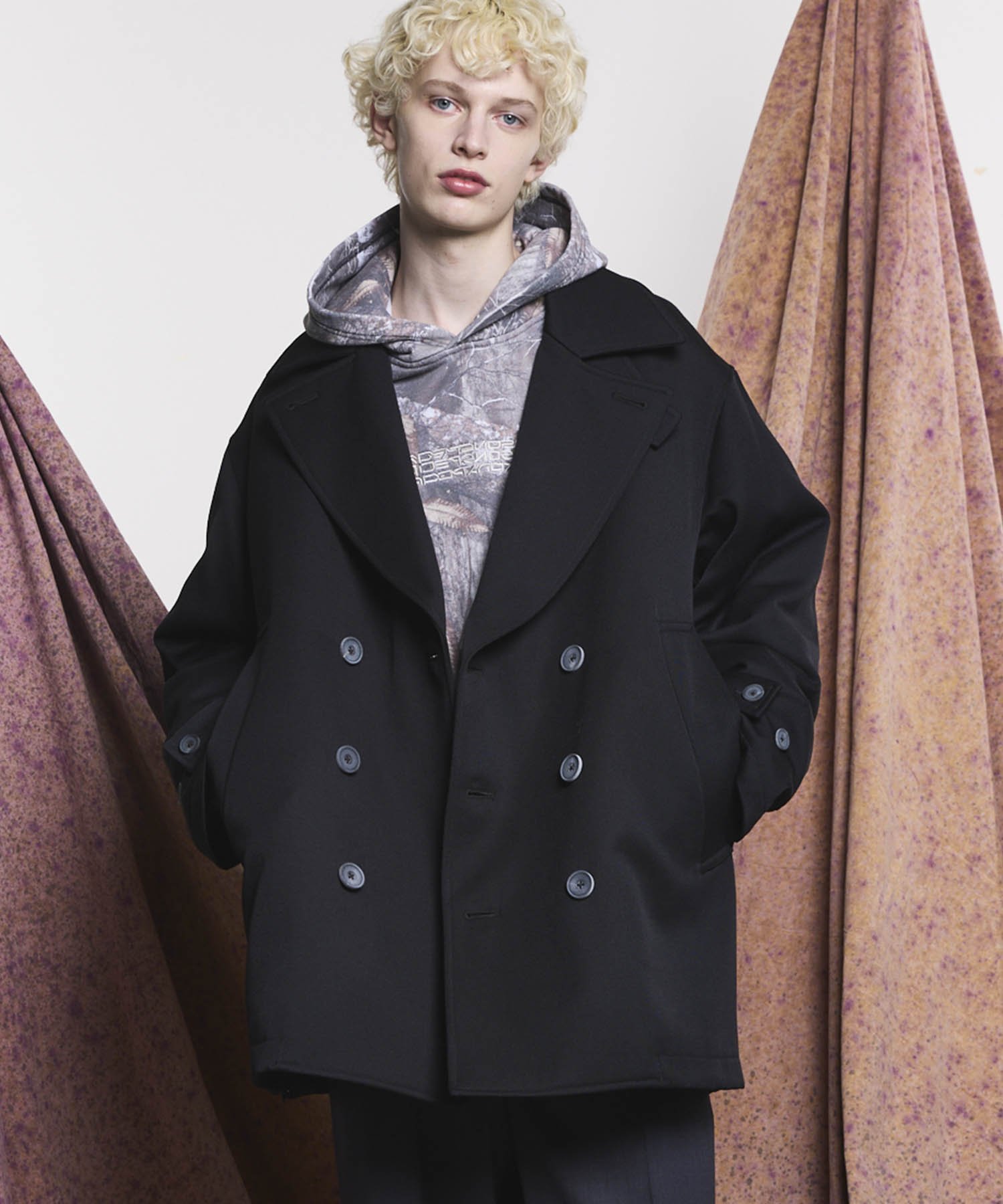 【メゾンスペシャル/MAISON SPECIAL】の【Italian Dead Stock Fabric】Prime-Over Pea Coat インテリア・キッズ・メンズ・レディースファッション・服の通販 founy(ファニー) 　ファッション　Fashion　レディースファッション　Fashion for Women　アウター　Coat / Outerwear Collection　コート・ロングコート・ピーコート　Long Coats, Peacoats & More　Pコート　Pea Coats　コレクション　Collection, Seasonal Line　ショルダー　Shoulder, Shoulder Strap　スタンド　Stand Collar, Upright Stand　ドロップ　Drop Shoulder, Dropped Style　ミドル　Middle Length, Mid Height　BLK|ID: prp329100004811498 ipo3291000000034926230