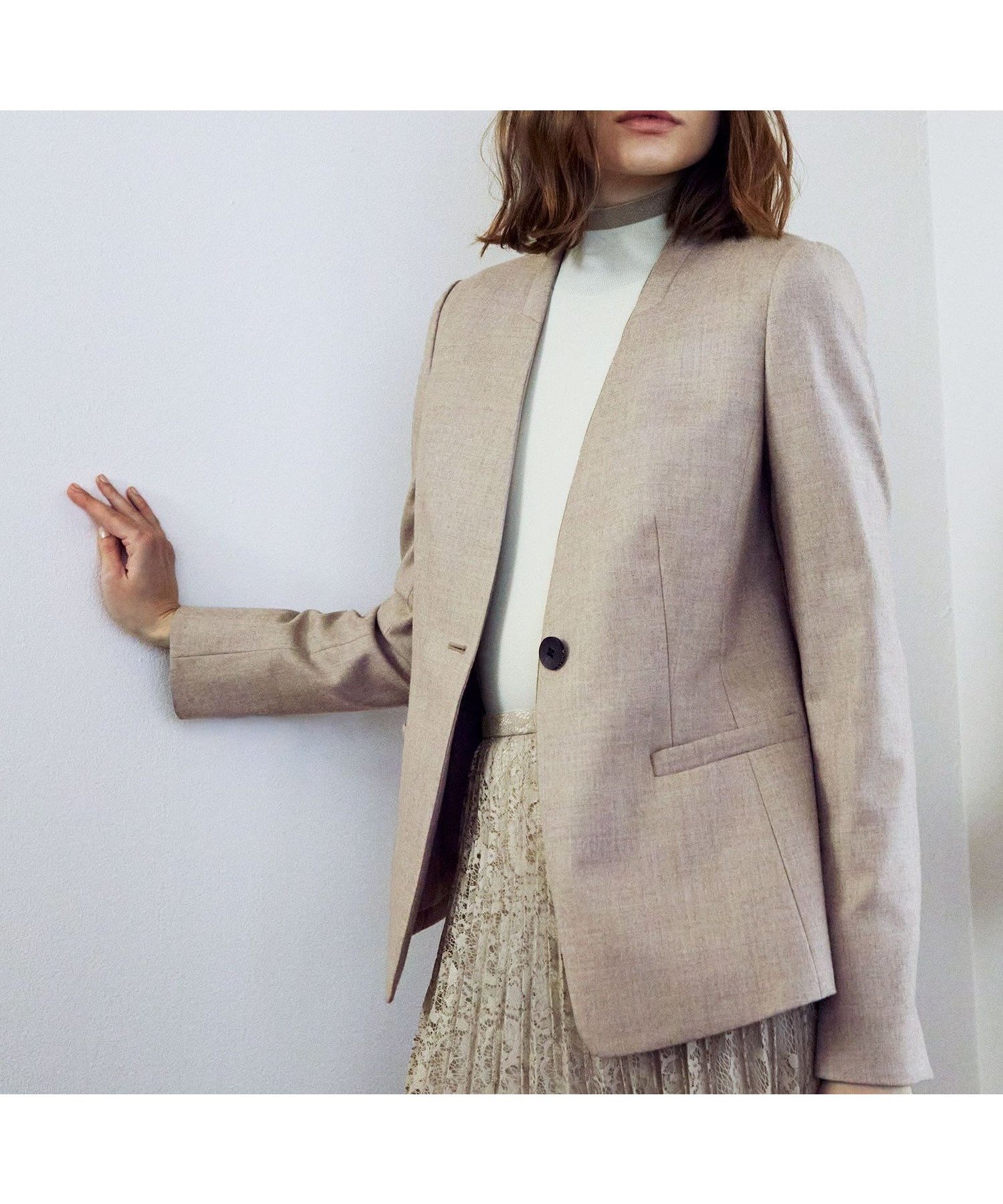 【エポカ/EPOCA】のストレッチウールフラノ Vカラージャケット インテリア・キッズ・メンズ・レディースファッション・服の通販 founy(ファニー) 　ファッション　Fashion　レディースファッション　Fashion for Women　アウター　Coat / Outerwear Collection　レディースジャケット・軽アウター　Jackets　エレガント 上品　Elegant　秋　Autumn　コンパクト　Compact, Small Size　シンプル　Simple, Minimal　ジャケット　Jacket, Outerwear　スタンド　Stand Collar, Upright Stand　ストレッチ　Stretch, Stretchy Fabric　セットアップ　Set-Up, Coordinated Outfit　バランス　Balance, Style Balance　冬　Winter / This Winter　おすすめ　Recommended / Our Picks　ベージュ|ID: prp329100004811521 ipo3291000000034926434