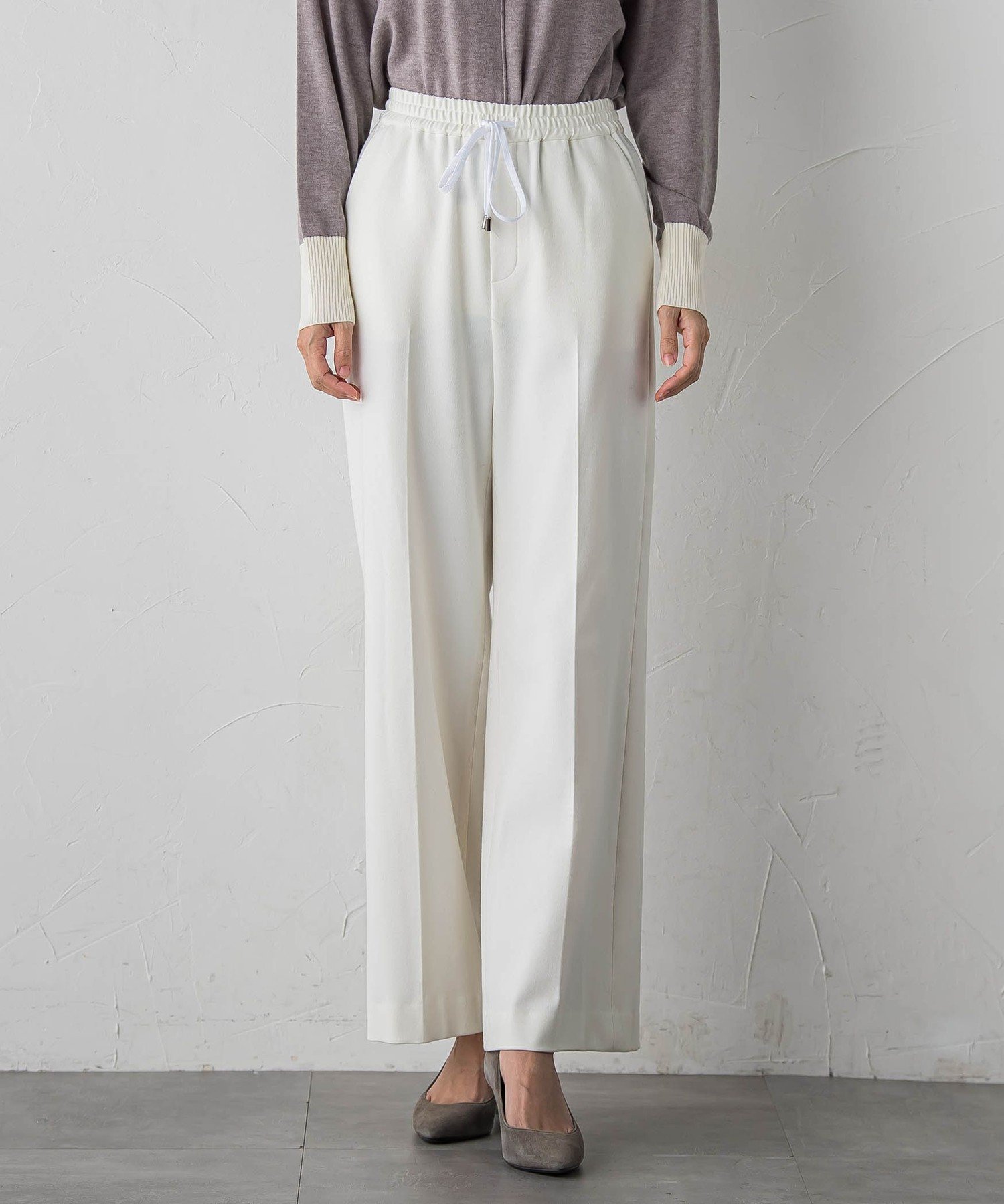 【ラ エフ/Laf…】の【biyori】ピクシエスタワイドパンツ インテリア・キッズ・メンズ・レディースファッション・服の通販 founy(ファニー) 　ファッション　Fashion　レディースファッション　Fashion for Women　パンツ　Pants & Trousers　洗える　Machine Washable　秋　Autumn　シンプル　Simple, Minimal　ストレッチ　Stretch, Stretchy Fabric　センター　Center, Center Line　ピーチ　Peach, Soft Touch　ワイド　Wide, Wide Fit　冬　Winter / This Winter　A/W・秋冬　Autumn/Winter　2025年　2025　2025-2026秋冬・A/W　Autumn/Winter 2025–26 AW25–26　ホワイト|ID: prp329100004811543 ipo3291000000034926623