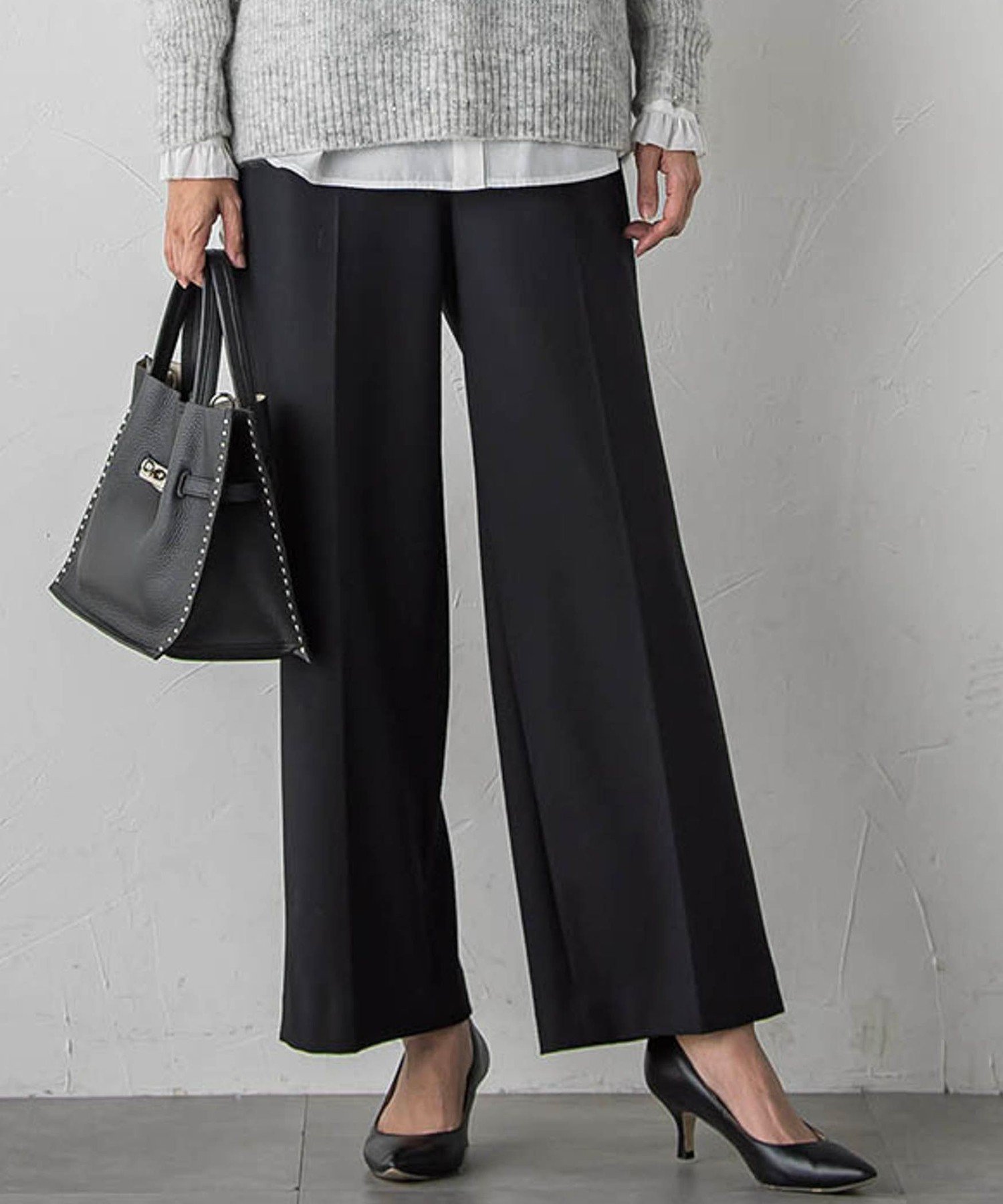 【ラ エフ/Laf…】の【biyori】ピクシエスタワイドパンツ インテリア・キッズ・メンズ・レディースファッション・服の通販 founy(ファニー) 　ファッション　Fashion　レディースファッション　Fashion for Women　パンツ　Pants & Trousers　洗える　Machine Washable　秋　Autumn　シンプル　Simple, Minimal　ストレッチ　Stretch, Stretchy Fabric　センター　Center, Center Line　ピーチ　Peach, Soft Touch　ワイド　Wide, Wide Fit　冬　Winter / This Winter　A/W・秋冬　Autumn/Winter　2025年　2025　2025-2026秋冬・A/W　Autumn/Winter 2025–26 AW25–26　ブラック|ID: prp329100004811543 ipo3291000000034926625