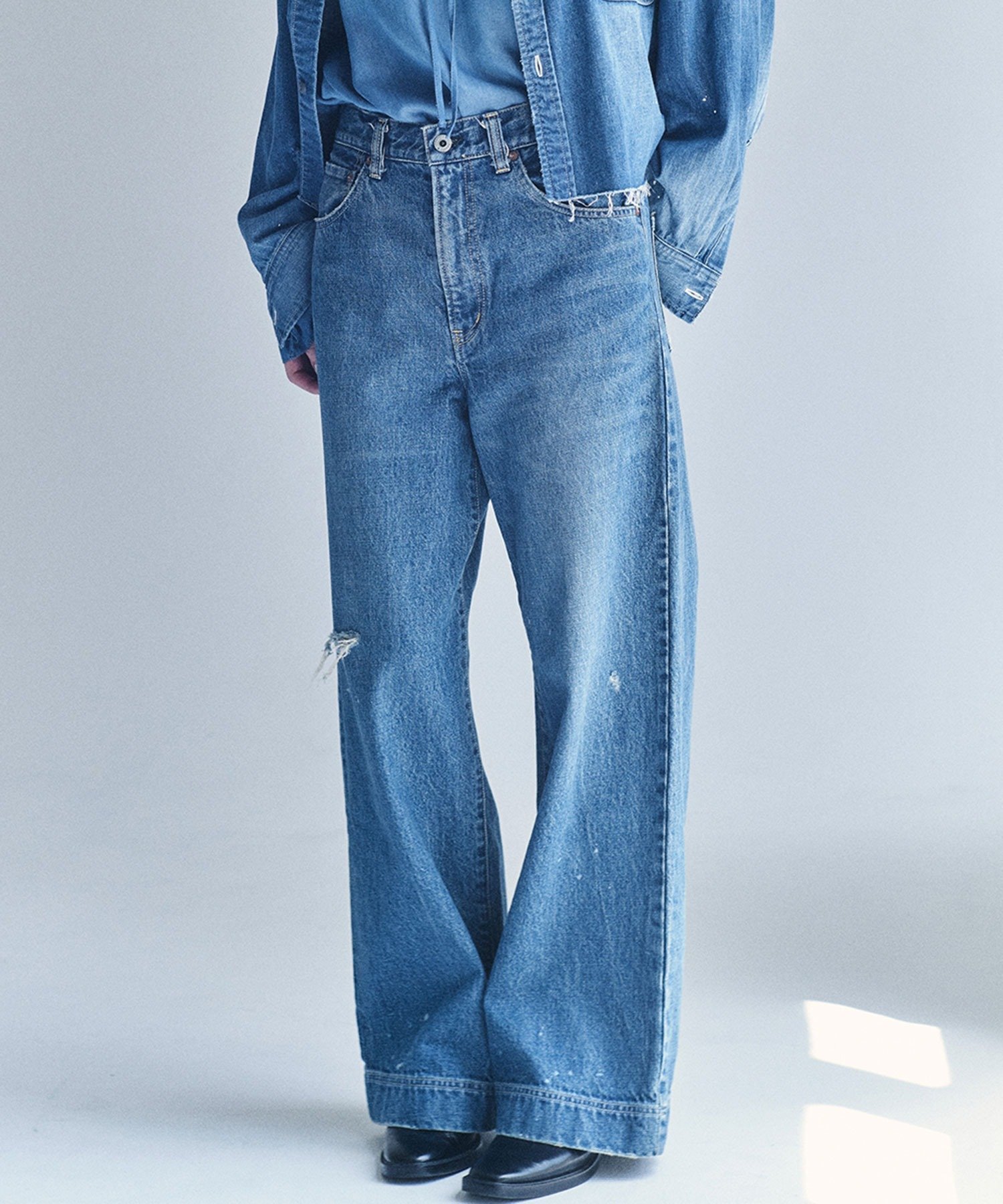 【ジョンブルプライベートラボ/Johnbull Private labo】のデニムワイドパンツ インテリア・キッズ・メンズ・レディースファッション・服の通販 founy(ファニー) 　ファッション　Fashion　レディースファッション　Fashion for Women　パンツ　Pants & Trousers　ヴィンテージ　Vintage Style　春　Spring　秋　Autumn　ショート　Short, Short Length　シンプル　Simple, Minimal　ダメージ　Distressed, Destroyed　デニム　Denim, Jeans Material　トレンド　Trend, Trending Now　定番　Standard, Basic Item　ノースリーブ　Sleeveless, No-Sleeve　フィット　Fit, Slim Fit　ポケット　Pocket, Pocket Detail　ワイド　Wide, Wide Fit　冬　Winter / This Winter　おすすめ　Recommended / Our Picks　夏　Summer　インディゴブルー|ID: prp329100004811546 ipo3291000000034926652