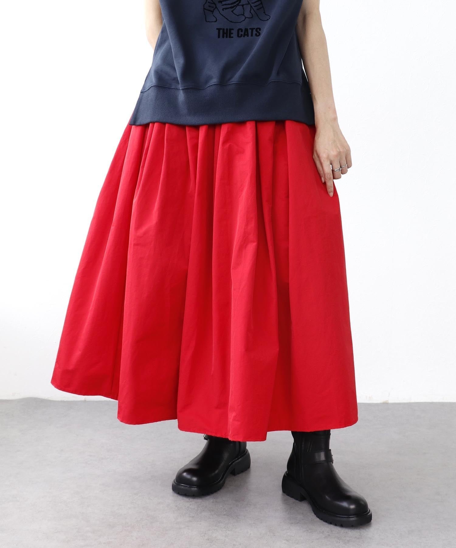 【スリーフォータイム/Three Four Time】のThree Four Time/タフタギャザースカート インテリア・キッズ・メンズ・レディースファッション・服の通販 founy(ファニー) ファッション Fashion レディースファッション Fashion for Women スカート Skirts おすすめ Recommended / Our Picks ギャザー Gathered, Ruffled チュール Tulip, Tulip Motif バルーン Balloon, Balloon Silhouette レッド|ID: prp329100004811596 ipo3291000000034927170