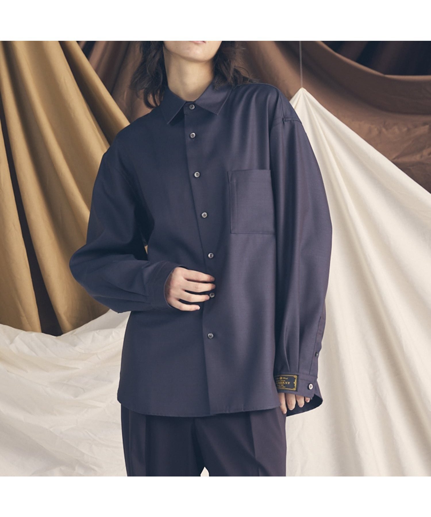 【メゾンスペシャル/MAISON SPECIAL】の4 Colors Chambray Washable Wool Prime-Over Regular Collar Shirt インテリア・キッズ・メンズ・レディースファッション・服の通販 founy(ファニー) 　ファッション　Fashion　レディースファッション　Fashion for Women　トップス・カットソー　Cut & Sew Tops　シャツ・ブラウス・オフィスカジュアル　Elegant Blouses & Button-Ups　シャンブレー　Chambray, Denim-Like Fabric　ショルダー　Shoulder, Shoulder Strap　シンプル　Simple, Minimal　ドロップ　Drop Shoulder, Dropped Style　パターン　Pattern, Design Print　C.GRY|ID: prp329100004811609 ipo3291000000034927283