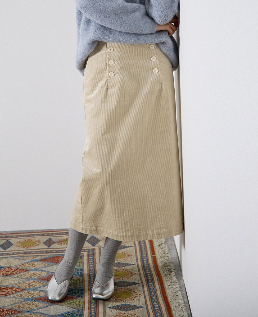 【メルローズ クレール/MELROSE claire】のコーデュロイマリンスカート 人気、トレンドファッション・服の通販 founy(ファニー) 　ファッション　Fashion　レディースファッション　Fashion for Women　スカート　Skirts　コーデュロイ　Corduroy, Cord Fabric　ストレッチ　Stretch, Stretchy Fabric　ストレート　Straight, Straight Cut　フロント　Front, Front Design　リラックス　Relax, Relaxed Fit　 other-1|ID: prp329100004811612 ipo3291000000034927306