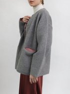 【ラシュッド/LASUD】のバイカラーラクーンニットカーディガン 人気、トレンドファッション・服の通販 founy(ファニー) ファッション Fashion レディースファッション Fashion for Women トップス・カットソー Cut & Sew Tops ニット Knit Tops & Sweaters カーディガン・羽織り Layered Style Cardigans 今季 This Season, Current Season ダブル Double, Double-Breasted 人気 Popular, Best Seller フェイス Face, Facial Design フォルム Silhouette, Form エレガント 上品 Elegant thumbnail グレー|ID: prp329100004811618 ipo3291000000034927361